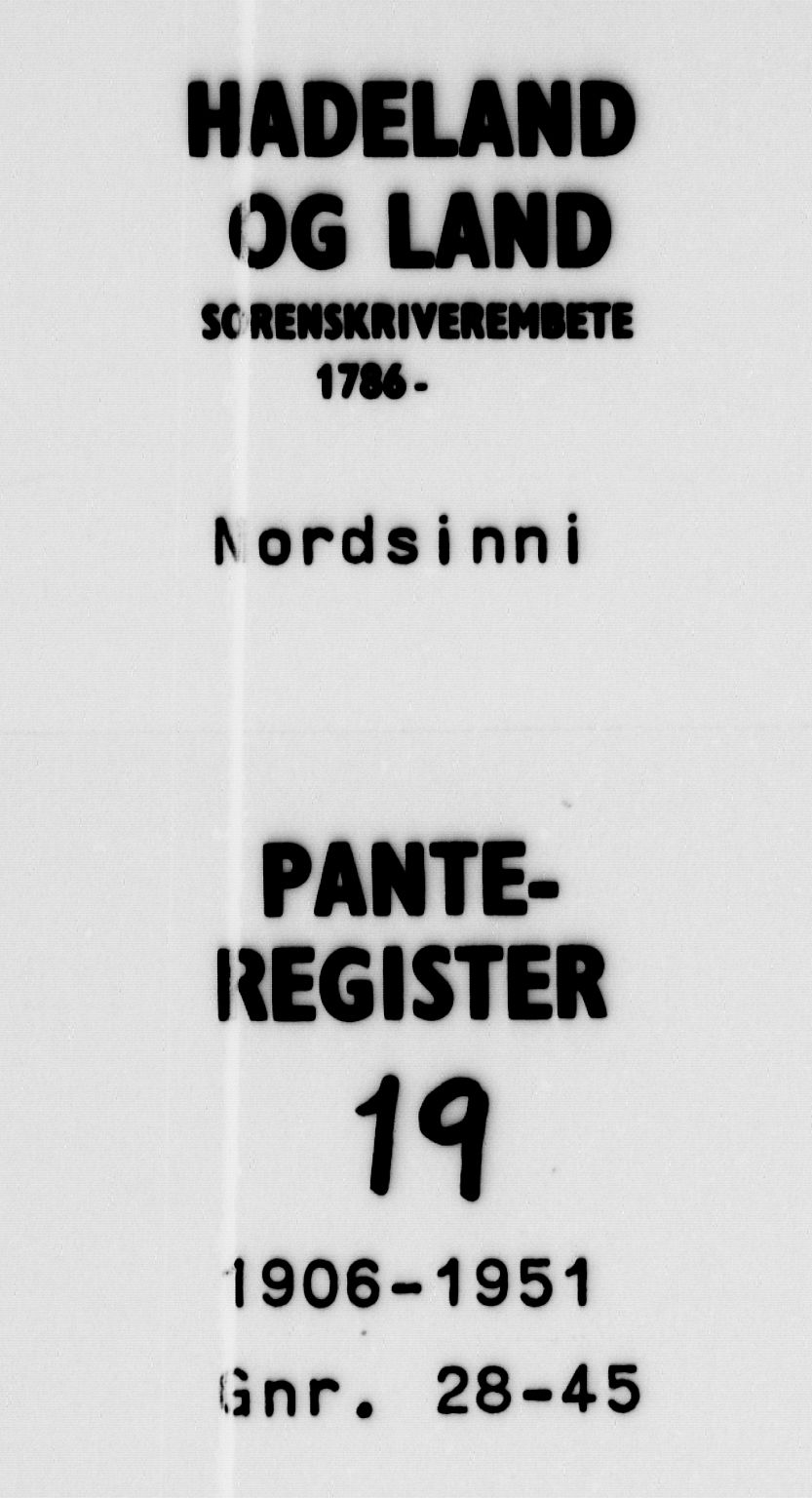 Hadeland og Land tingrett, SAH/TING-010/H/Ha/Hac/L0019: Panteregister nr. 3.19, 1906-1951