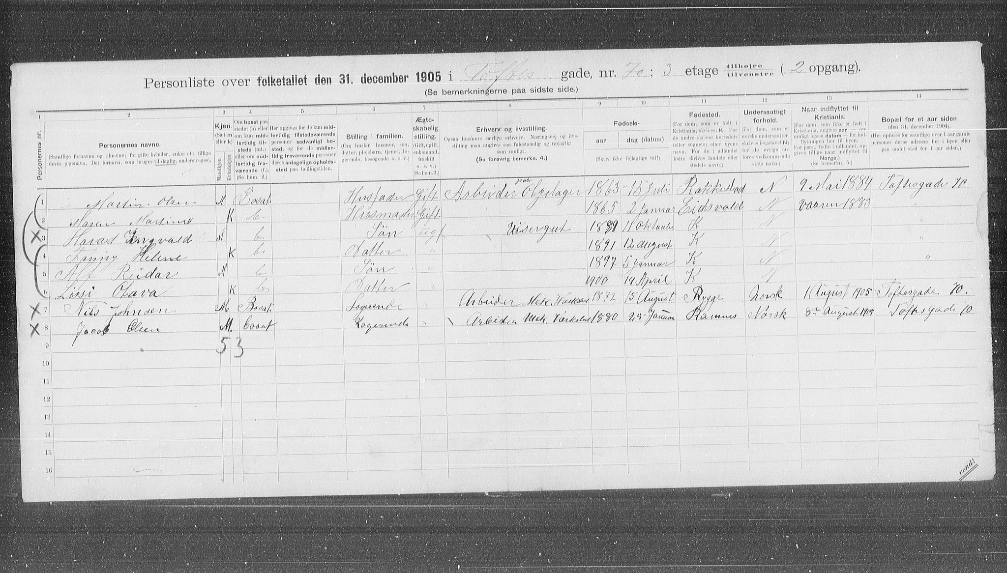 OBA, Kommunal folketelling 31.12.1905 for Kristiania kjøpstad, 1905, s. 59209