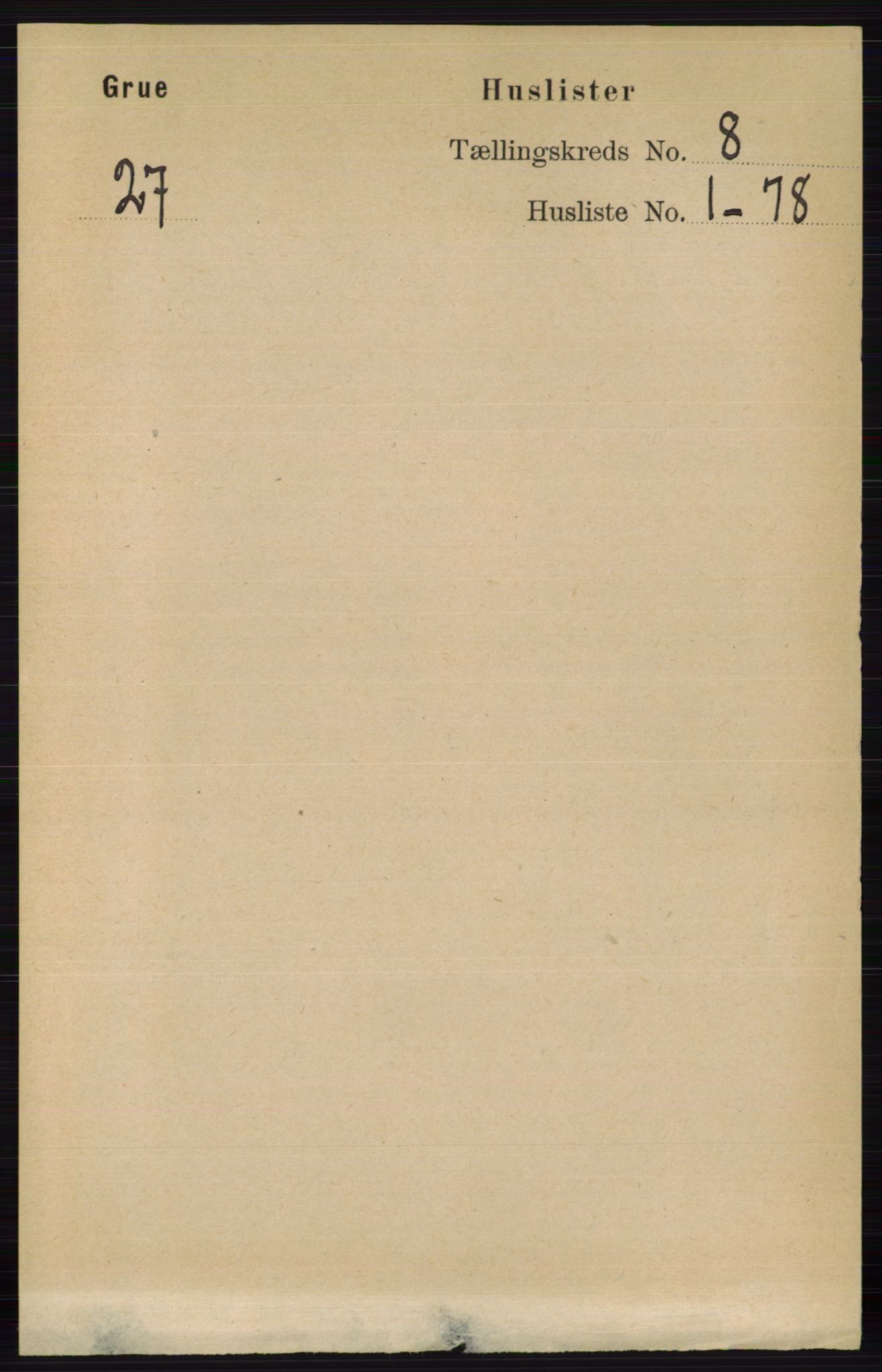 RA, Folketelling 1891 for 0423 Grue herred, 1891, s. 4233