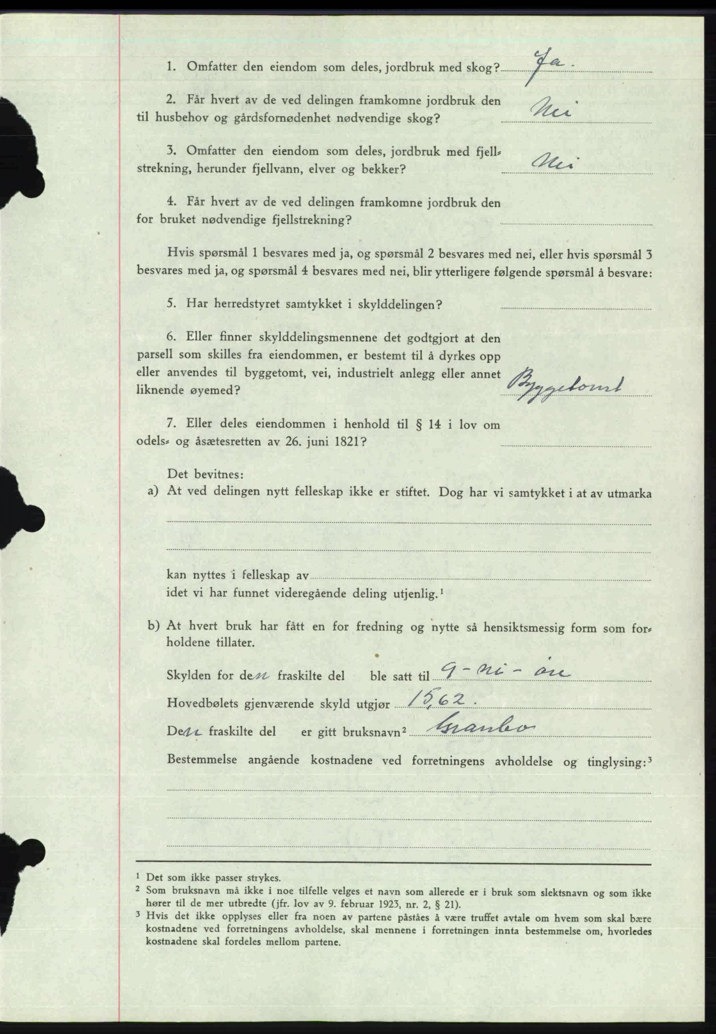 Toten tingrett, AV/SAH-TING-006/H/Hb/Hbc/L0013: Pantebok nr. Hbc-13, 1945-1945, Dagboknr: 1634/1945