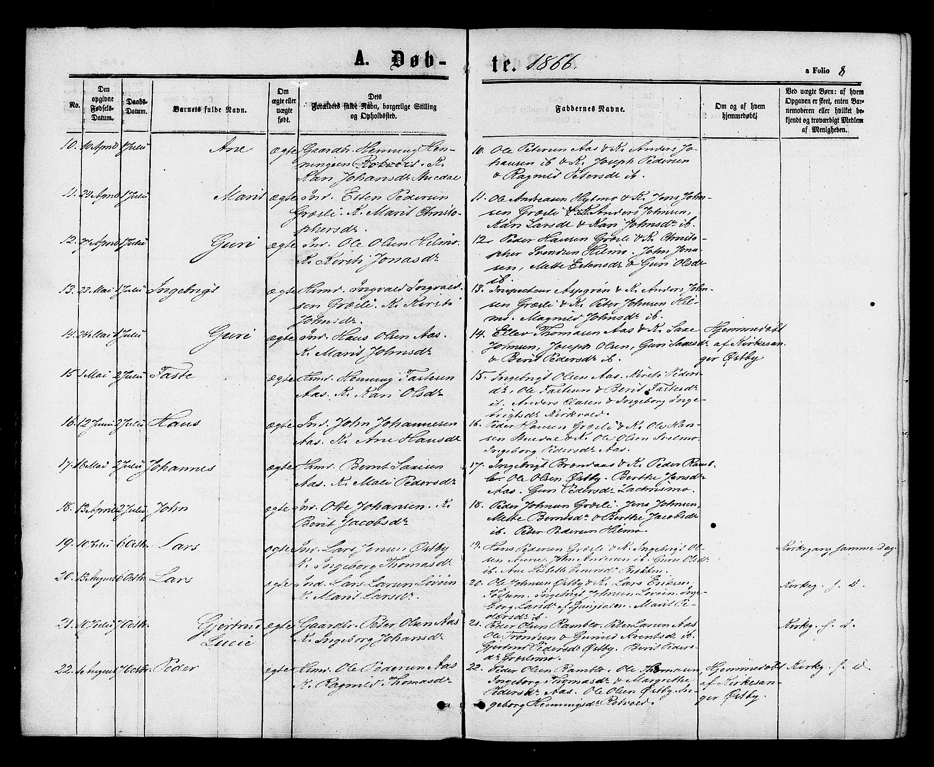 Ministerialprotokoller, klokkerbøker og fødselsregistre - Sør-Trøndelag, SAT/A-1456/698/L1163: Ministerialbok nr. 698A01, 1862-1887, s. 8