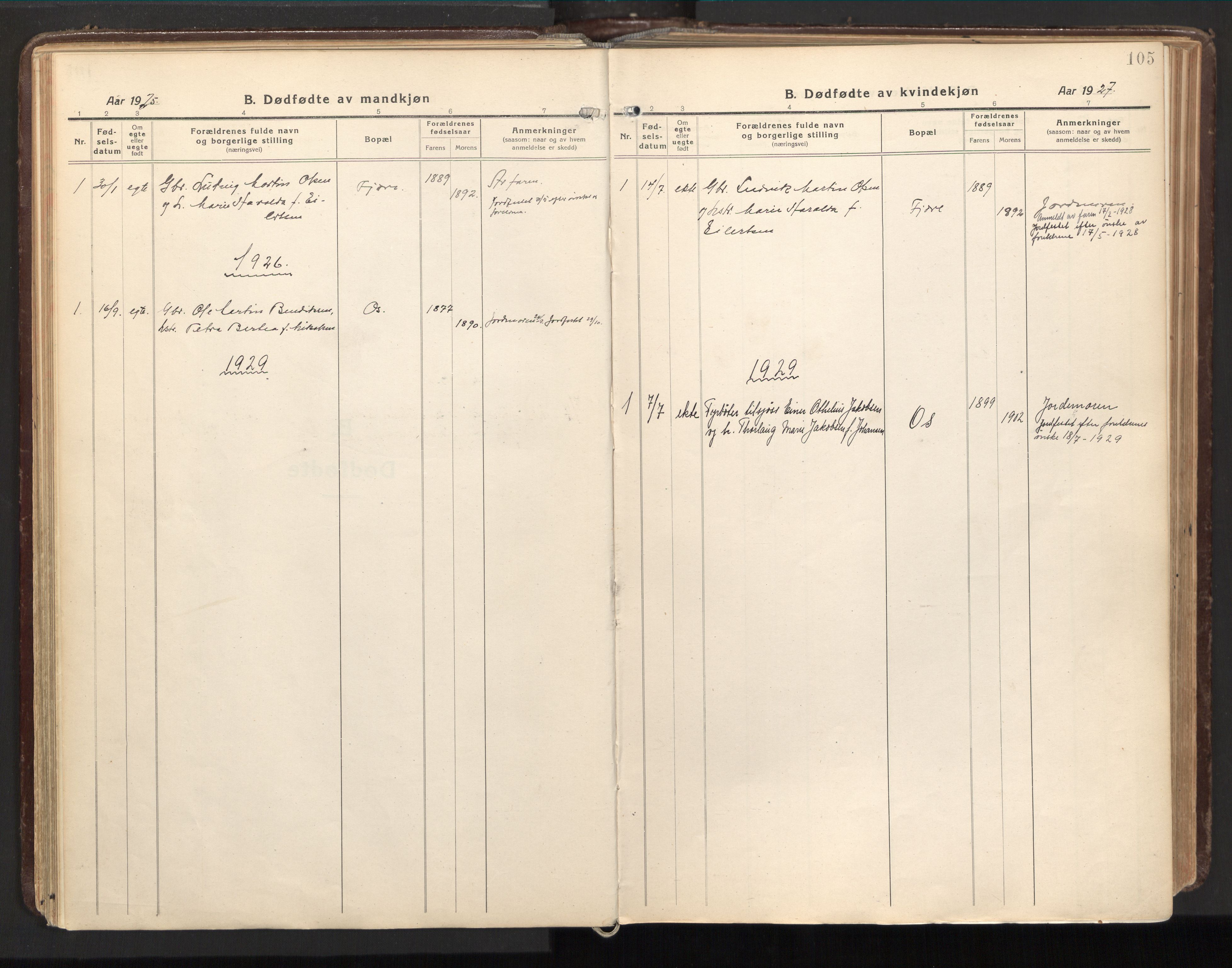 Ministerialprotokoller, klokkerbøker og fødselsregistre - Nordland, SAT/A-1459/803/L0073: Ministerialbok nr. 803A03, 1920-1955, s. 105