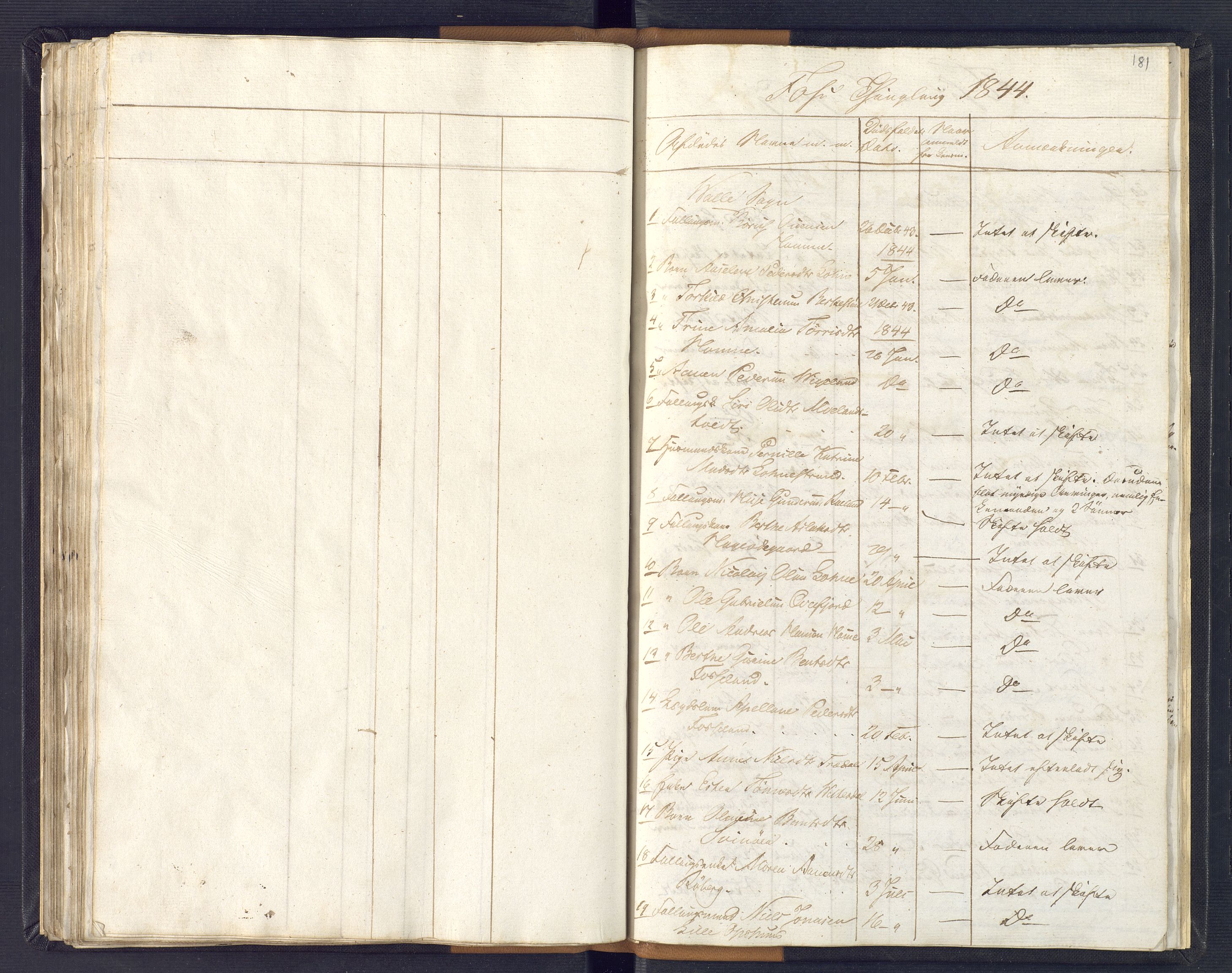 Lyngdal sorenskriveri, AV/SAK-1221-0004/H/Ha/L0835/0003: Dødsfallsprotokoller / Dødsfallsprotokoll, 1844-1857, s. 180-181