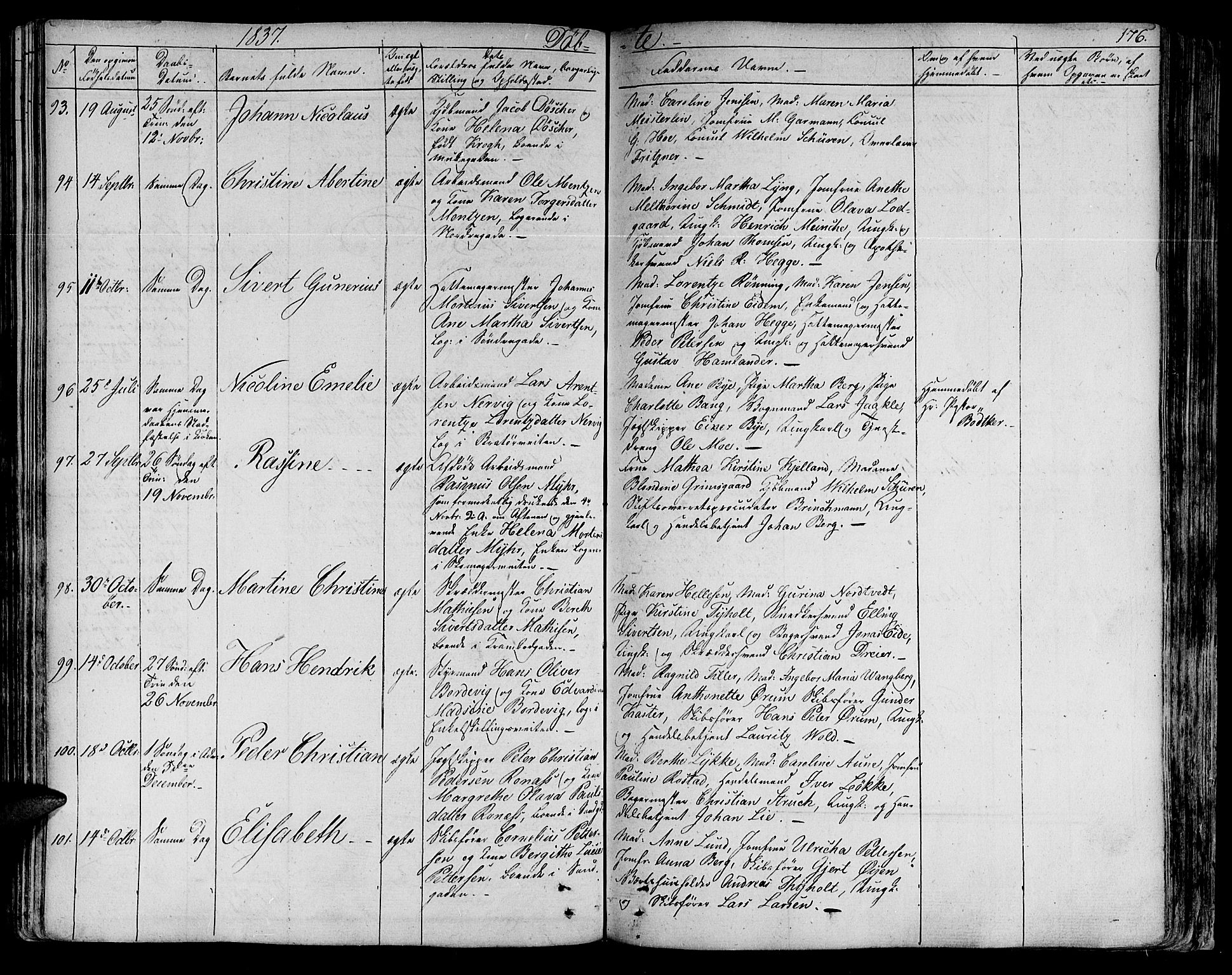 Ministerialprotokoller, klokkerbøker og fødselsregistre - Sør-Trøndelag, SAT/A-1456/602/L0108: Ministerialbok nr. 602A06, 1821-1839, s. 176