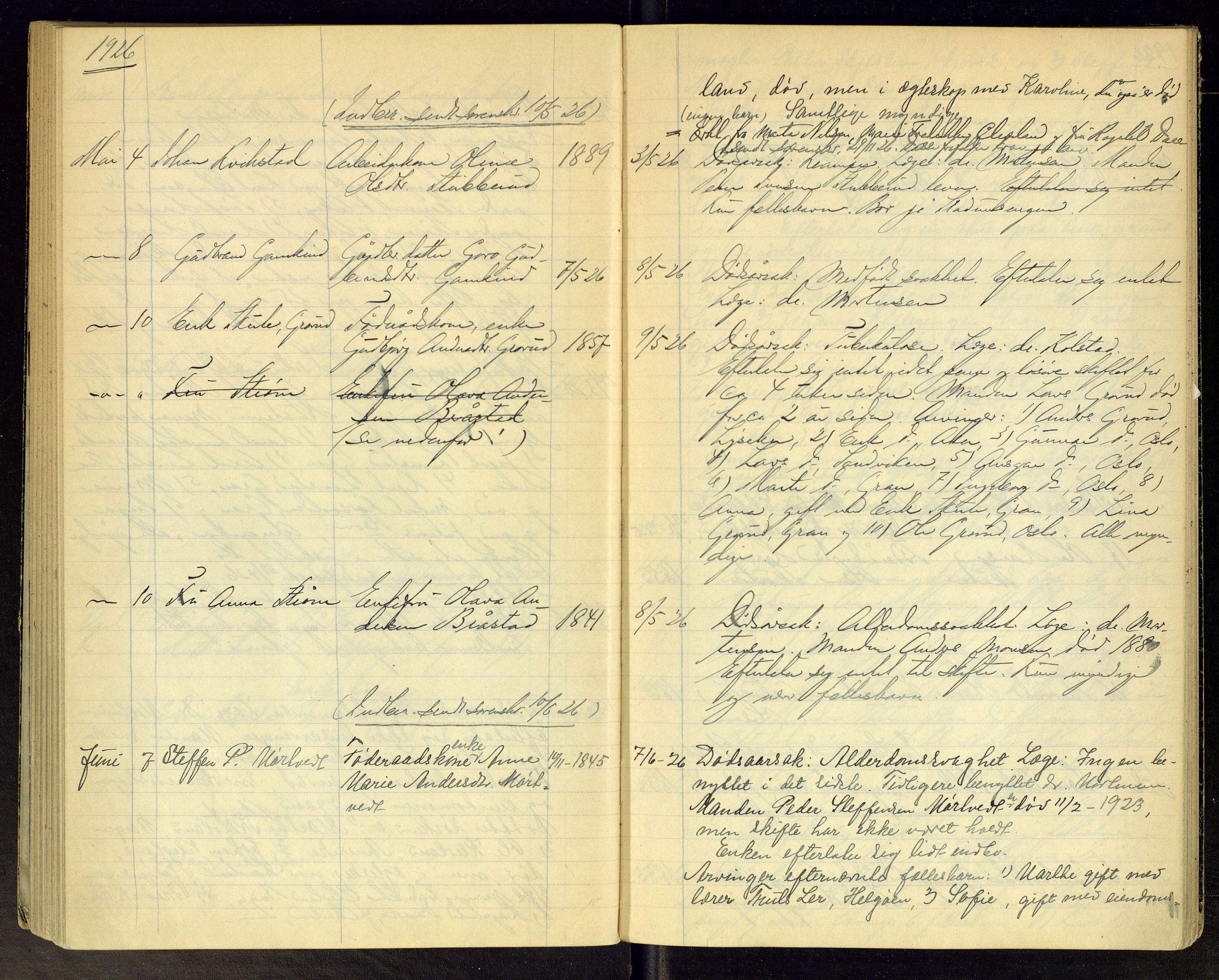 Gran lensmannskontor, AV/SAH-LOG-010/H/Ha/L0003: Dødsfallsprotokoll, 1917-1930