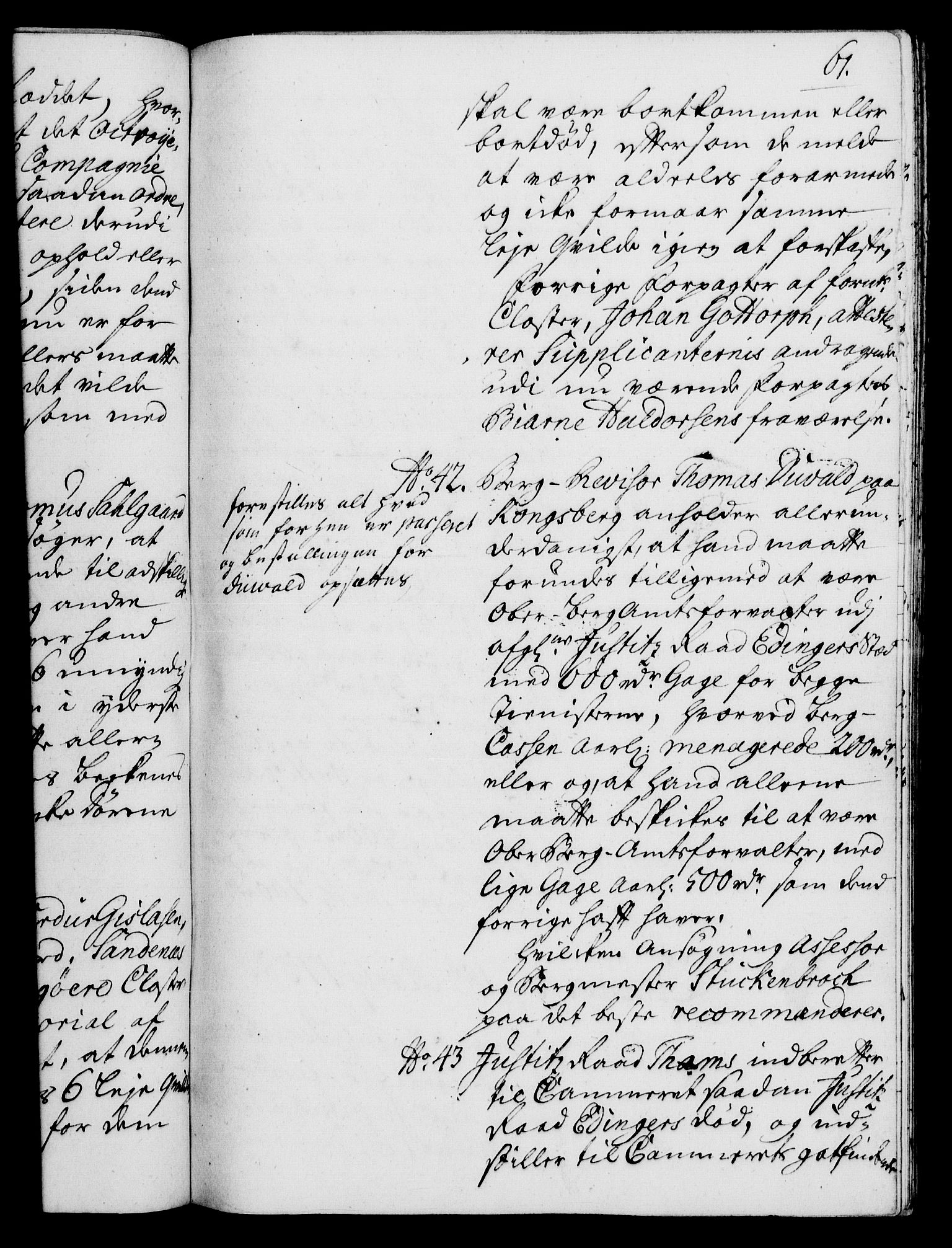 Rentekammeret, Kammerkanselliet, RA/EA-3111/G/Gh/Gha/L0020: Norsk ekstraktmemorialprotokoll (merket RK 53.65), 1738-1739, s. 61