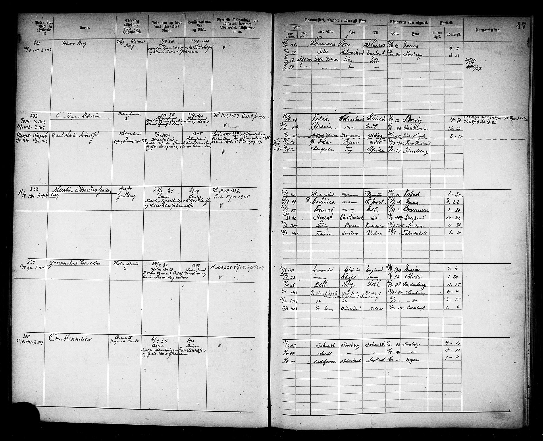 Holmestrand innrulleringskontor, AV/SAKO-A-1151/F/Fb/L0002: Annotasjonsrulle, 1894-1911, s. 50