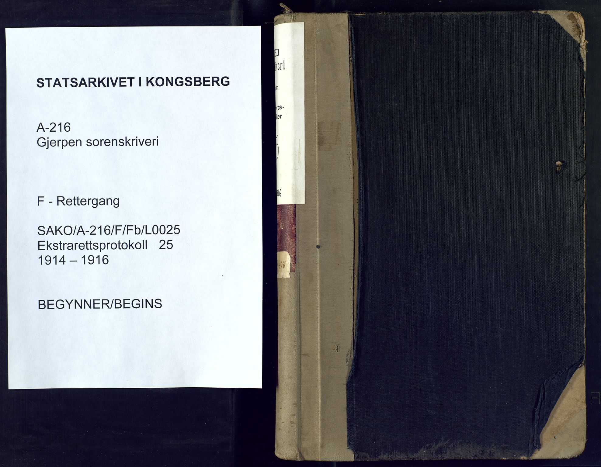 Gjerpen sorenskriveri, SAKO/A-216/F/Fb/L0025: Ekstrarettsprotokoll, 1914-1916