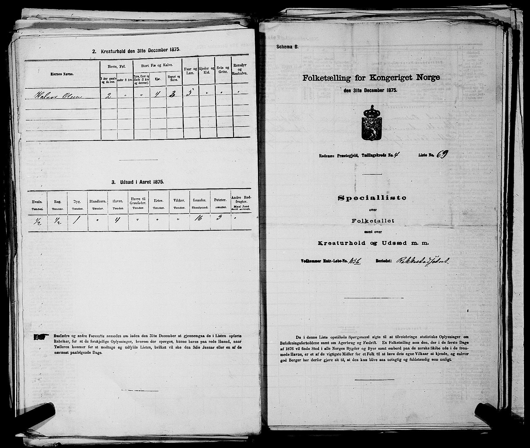 RA, Folketelling 1875 for 0120P Rødenes prestegjeld, 1875, s. 645