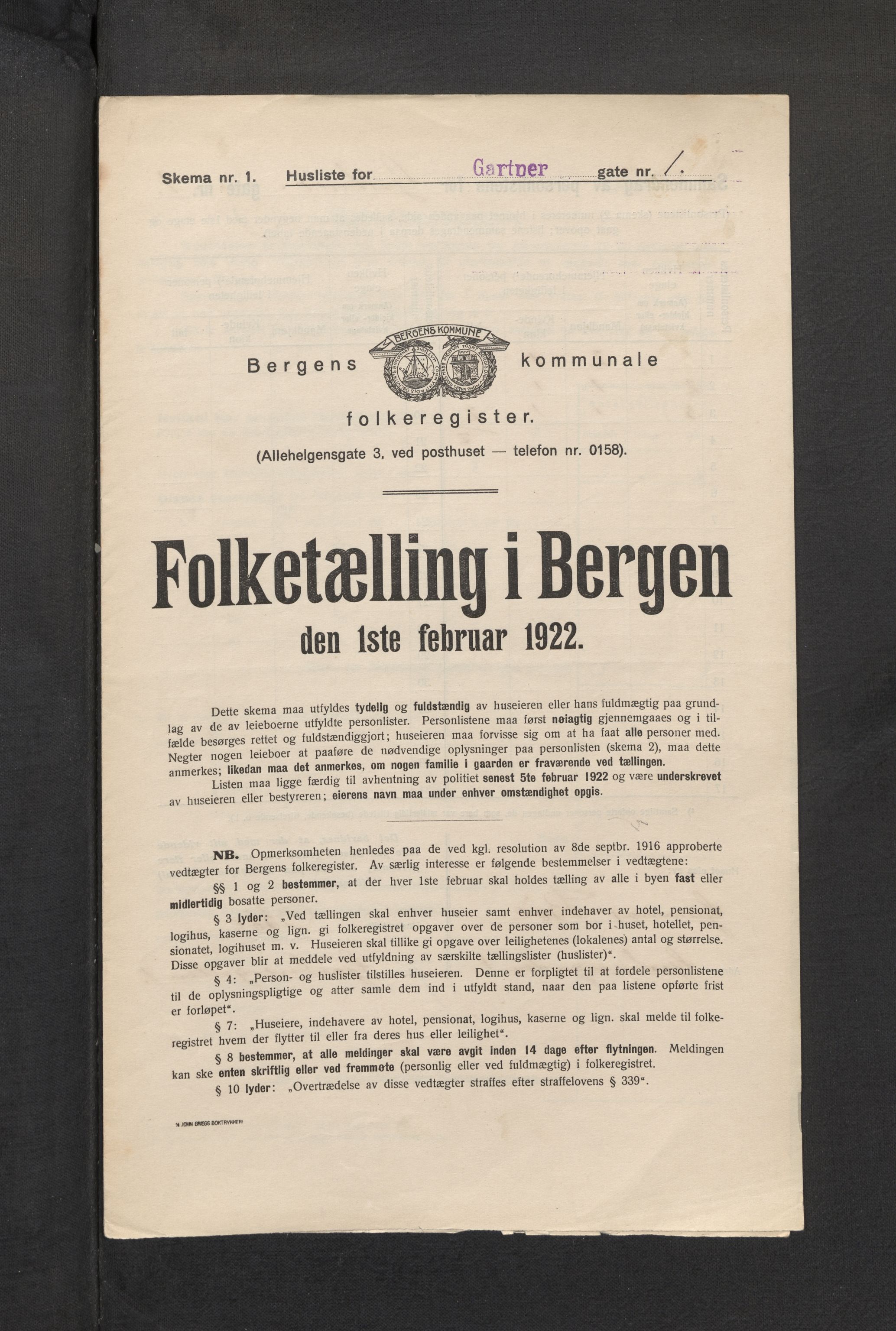 SAB, Kommunal folketelling 1922 for Bergen kjøpstad, 1922, s. 10377