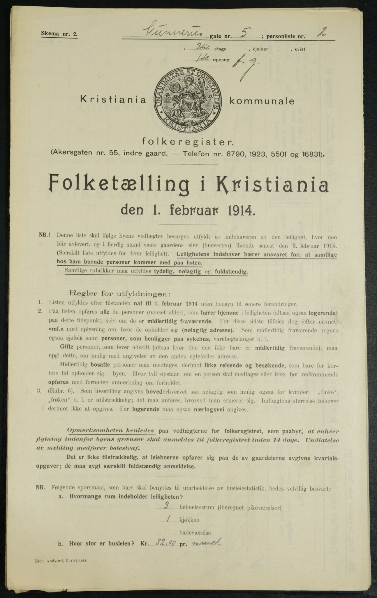 OBA, Kommunal folketelling 1.2.1914 for Kristiania, 1914, s. 5217