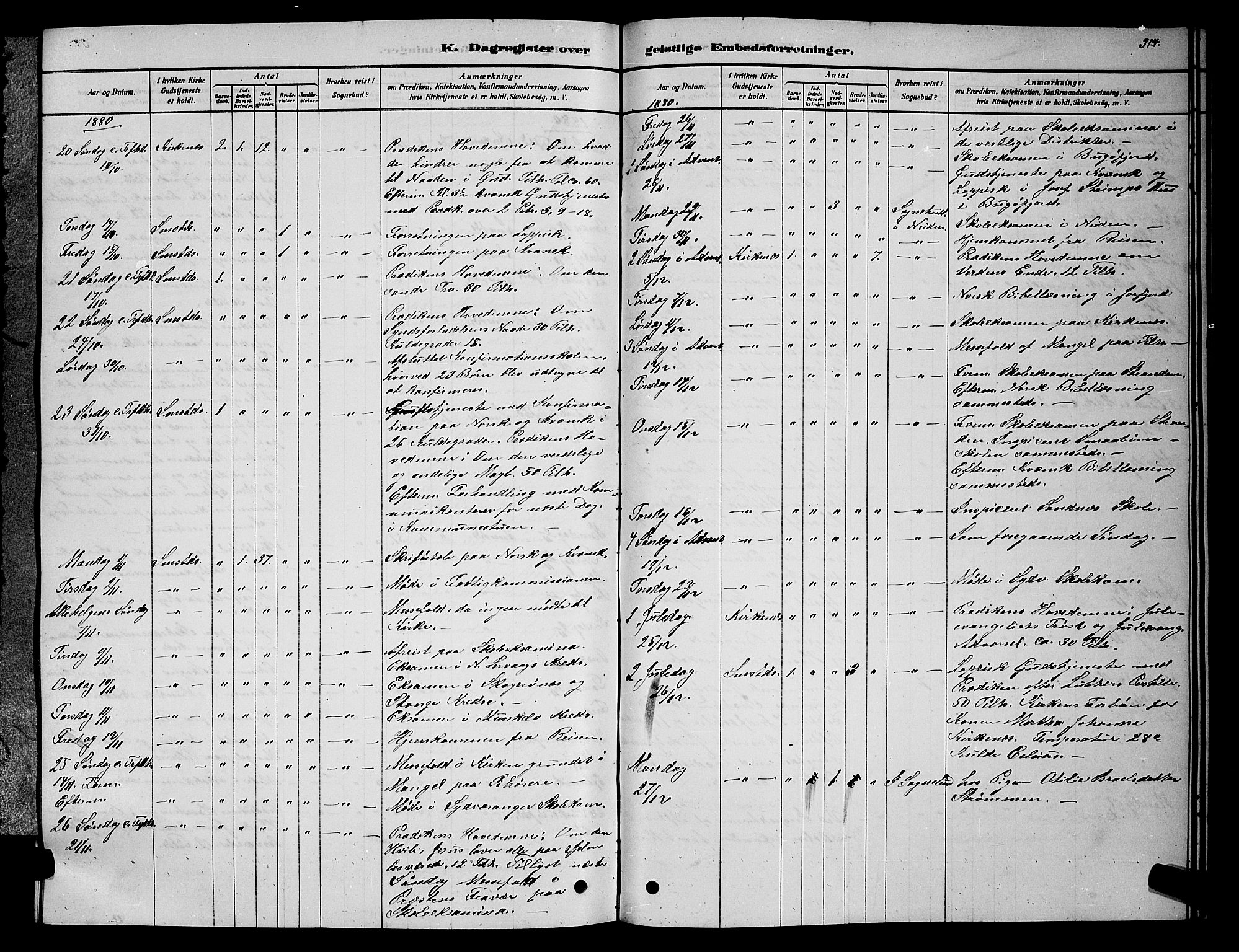 Sør-Varanger sokneprestkontor, AV/SATØ-S-1331/H/Hb/L0003klokker: Klokkerbok nr. 3, 1878-1891, s. 314