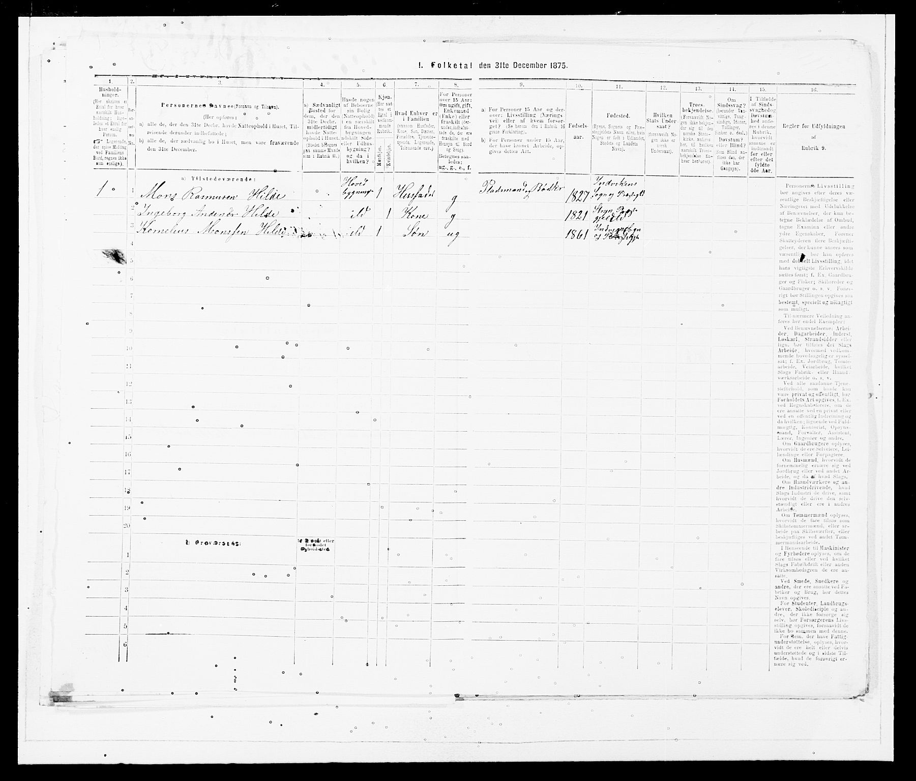 SAB, Folketelling 1875 for 1447P Innvik prestegjeld, 1875, s. 40