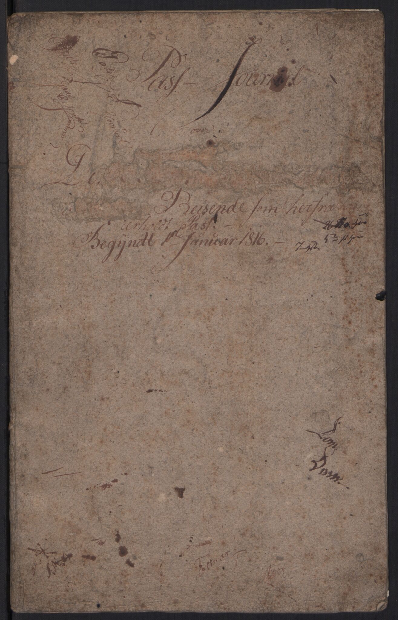 Fredrikstad politikammer, AV/SAO-A-10055/H/Ha/Haa/Haac/L0001: Passjournal, 1816-1841