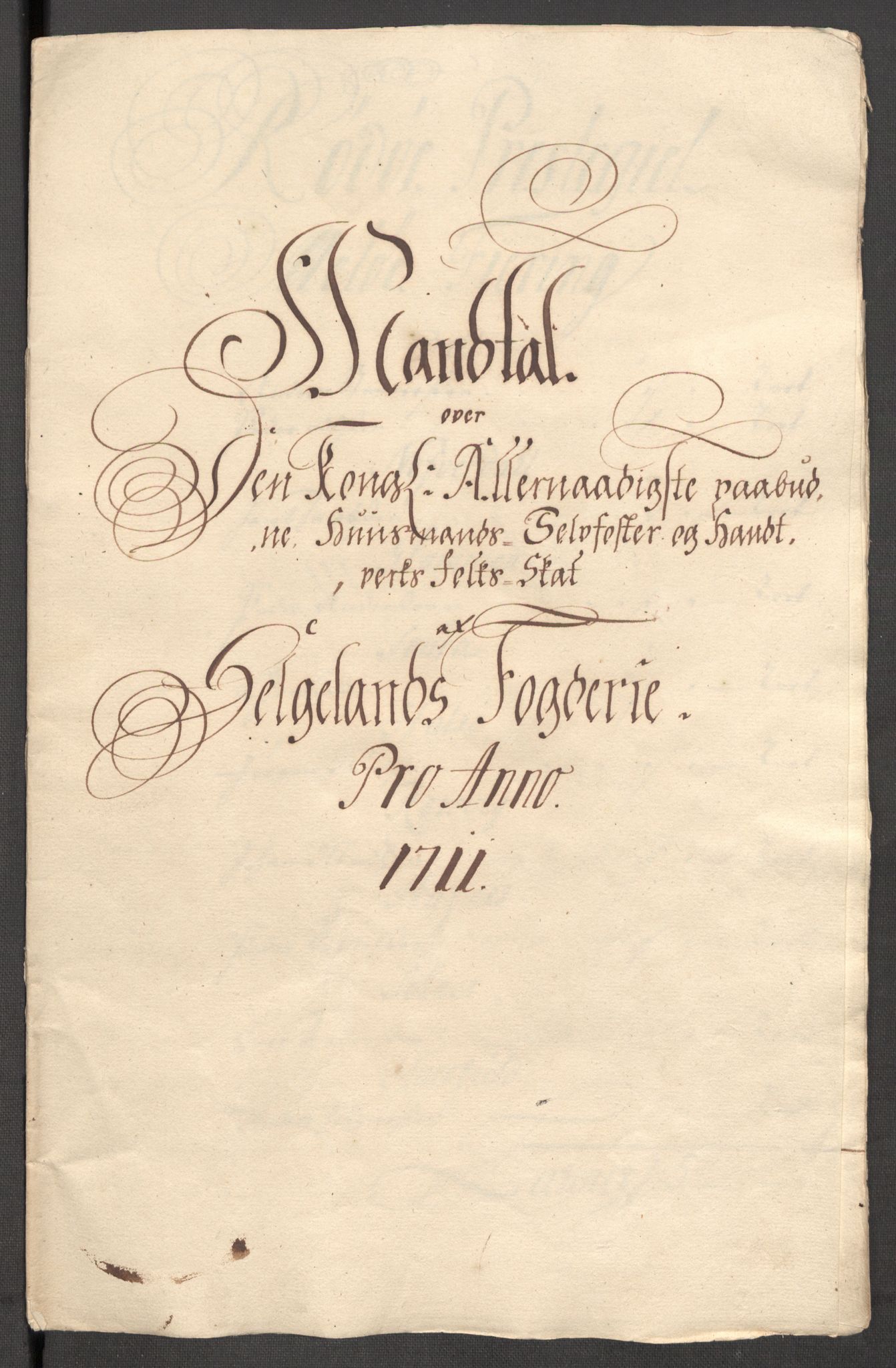 Rentekammeret inntil 1814, Reviderte regnskaper, Fogderegnskap, AV/RA-EA-4092/R65/L4511: Fogderegnskap Helgeland, 1710-1711, s. 342