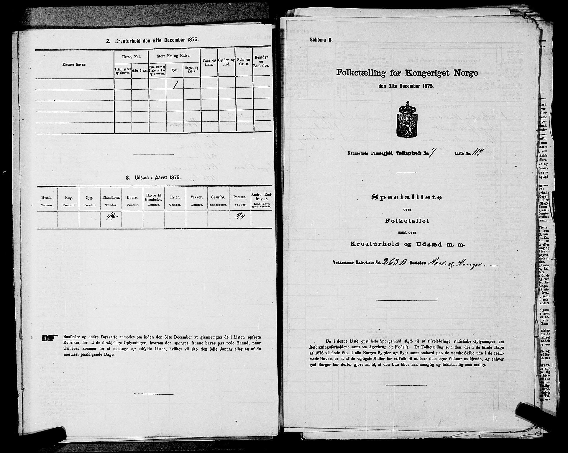 RA, Folketelling 1875 for 0238P Nannestad prestegjeld, 1875, s. 1242