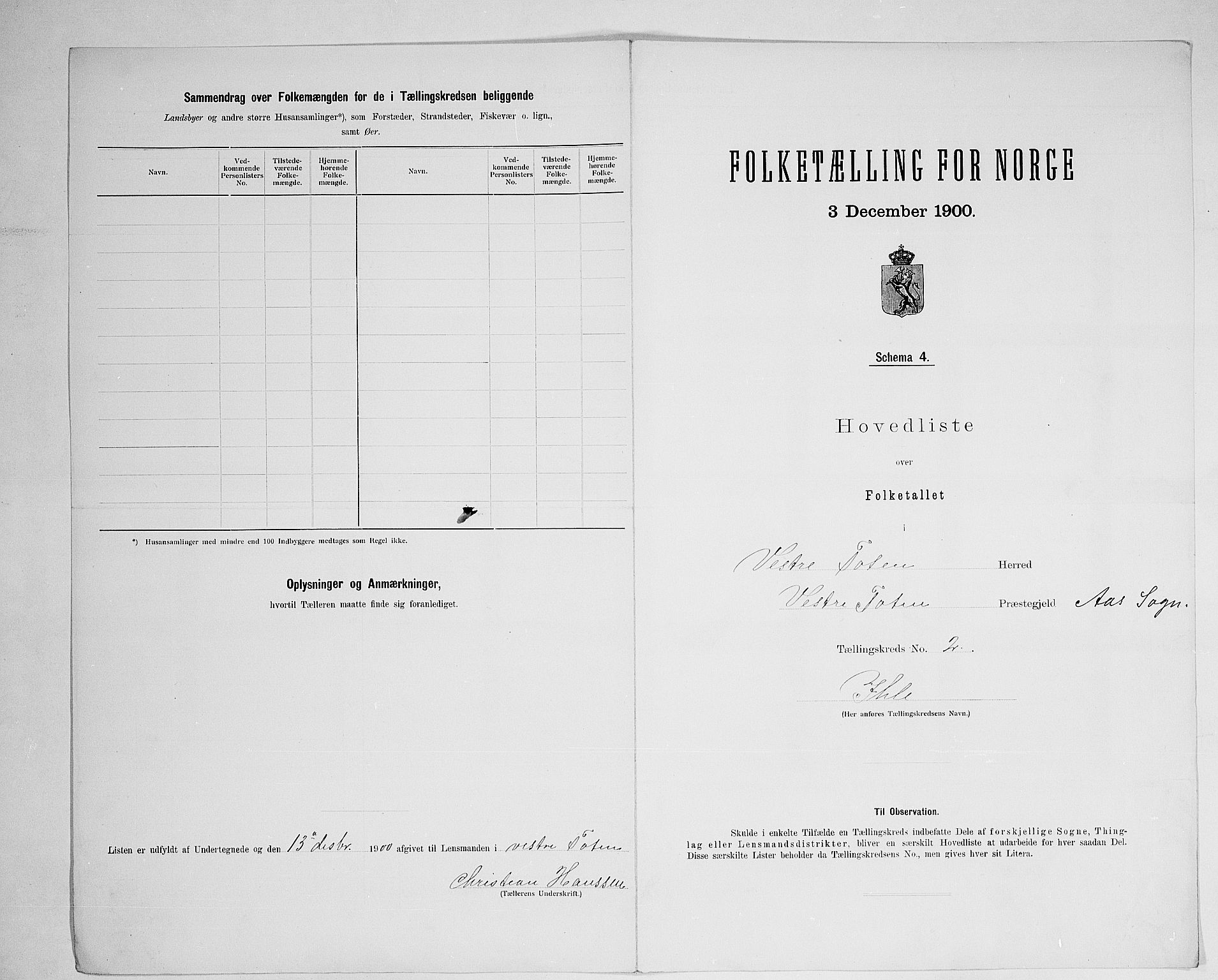 SAH, Folketelling 1900 for 0529 Vestre Toten herred, 1900, s. 25