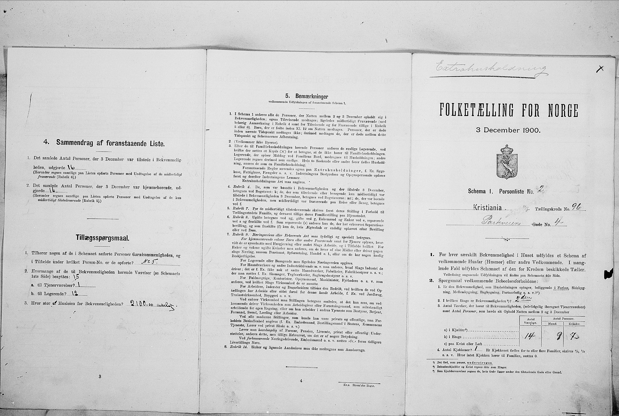 SAO, Folketelling 1900 for 0301 Kristiania kjøpstad, 1900, s. 70164