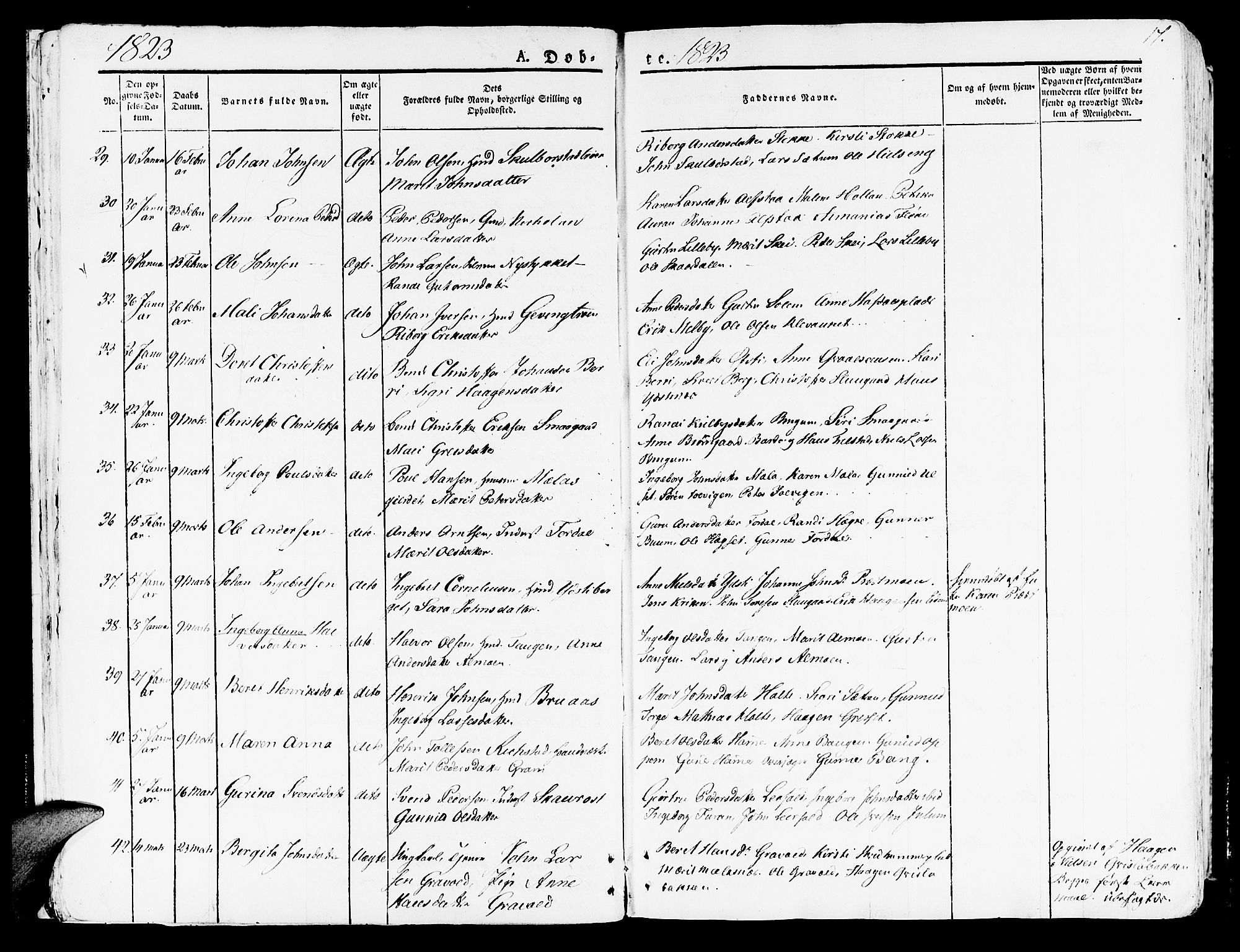 Ministerialprotokoller, klokkerbøker og fødselsregistre - Nord-Trøndelag, SAT/A-1458/709/L0070: Ministerialbok nr. 709A10, 1820-1832, s. 17
