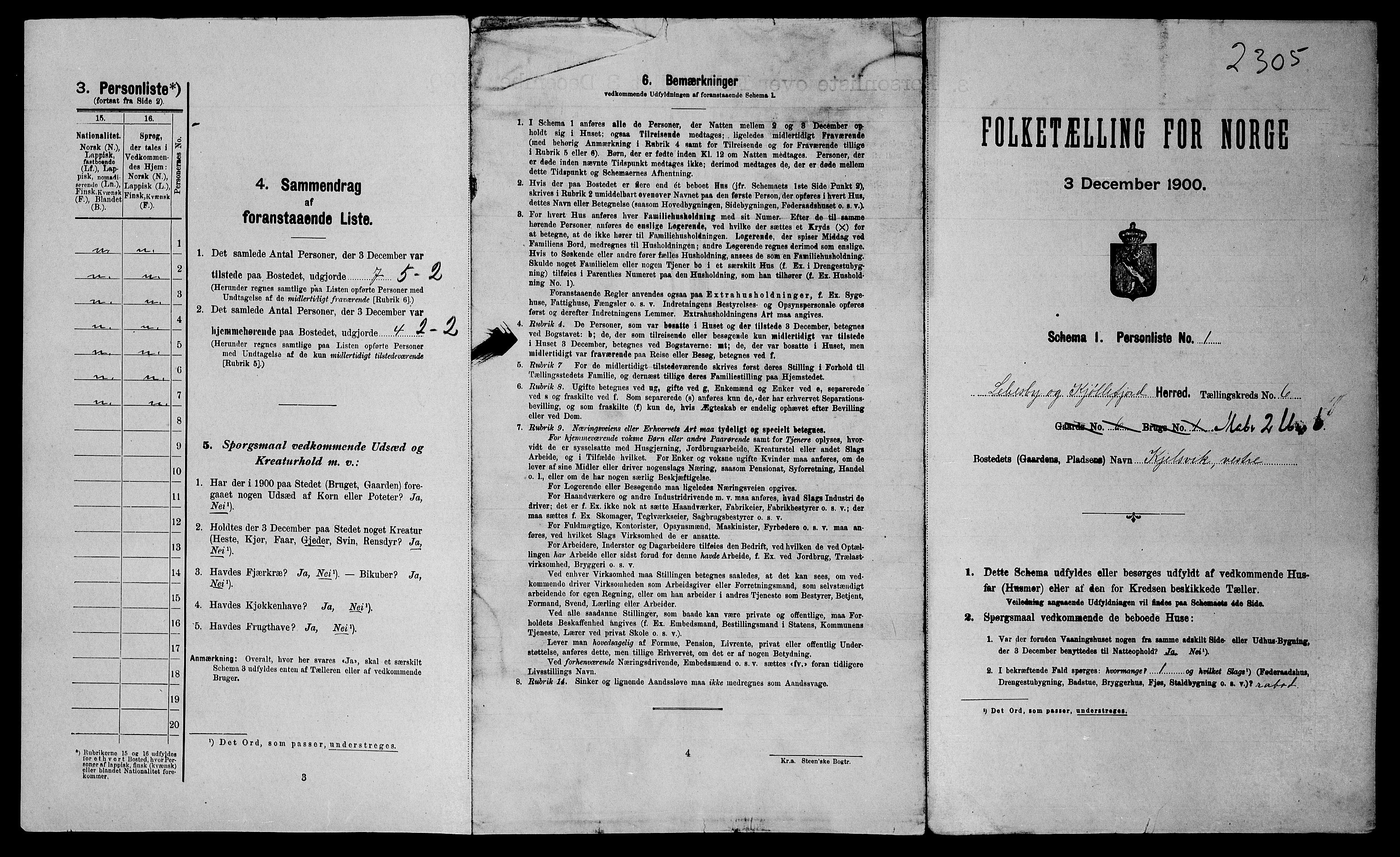 SATØ, Folketelling 1900 for 2022 Lebesby herred, 1900, s. 453