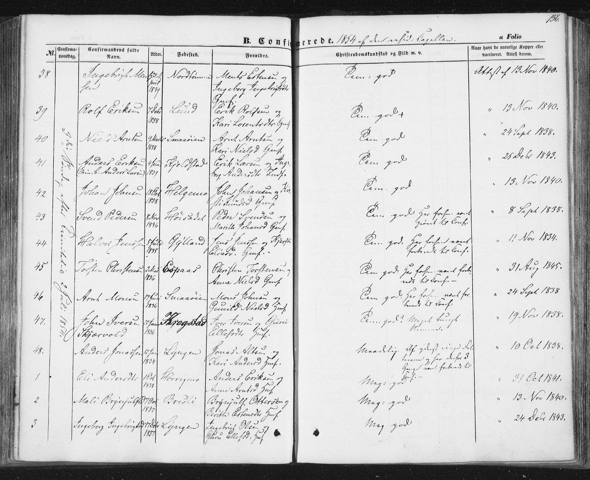 Ministerialprotokoller, klokkerbøker og fødselsregistre - Sør-Trøndelag, SAT/A-1456/692/L1103: Ministerialbok nr. 692A03, 1849-1870, s. 156