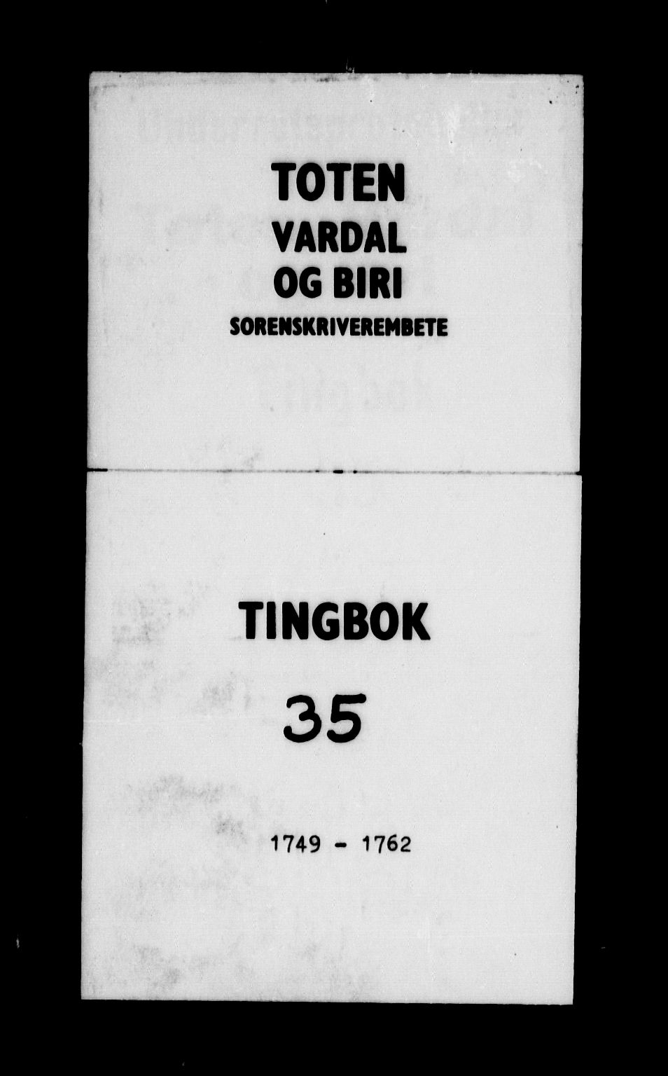 Toten tingrett, AV/SAH-TING-006/G/Gb/Gba/L0035: Tingbok, 1749-1762