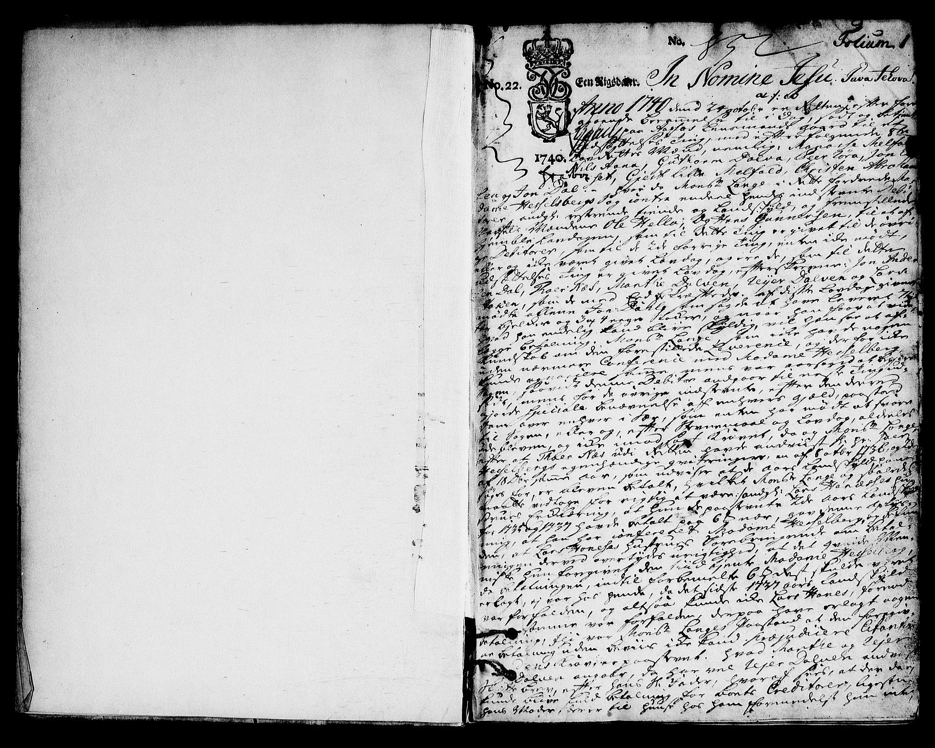 Nedre Telemark sorenskriveri, SAKO/A-135/F/Fa/L0017: Tingbok, 1740-1746, s. 1