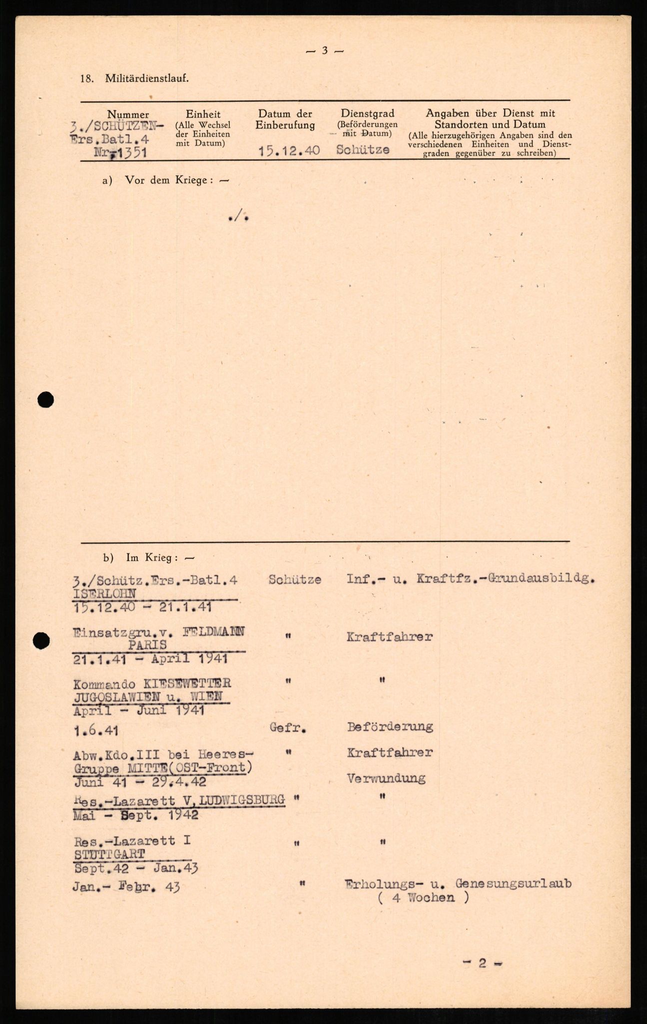 Forsvaret, Forsvarets overkommando II, RA/RAFA-3915/D/Db/L0010: CI Questionaires. Tyske okkupasjonsstyrker i Norge. Tyskere., 1945-1946, s. 123