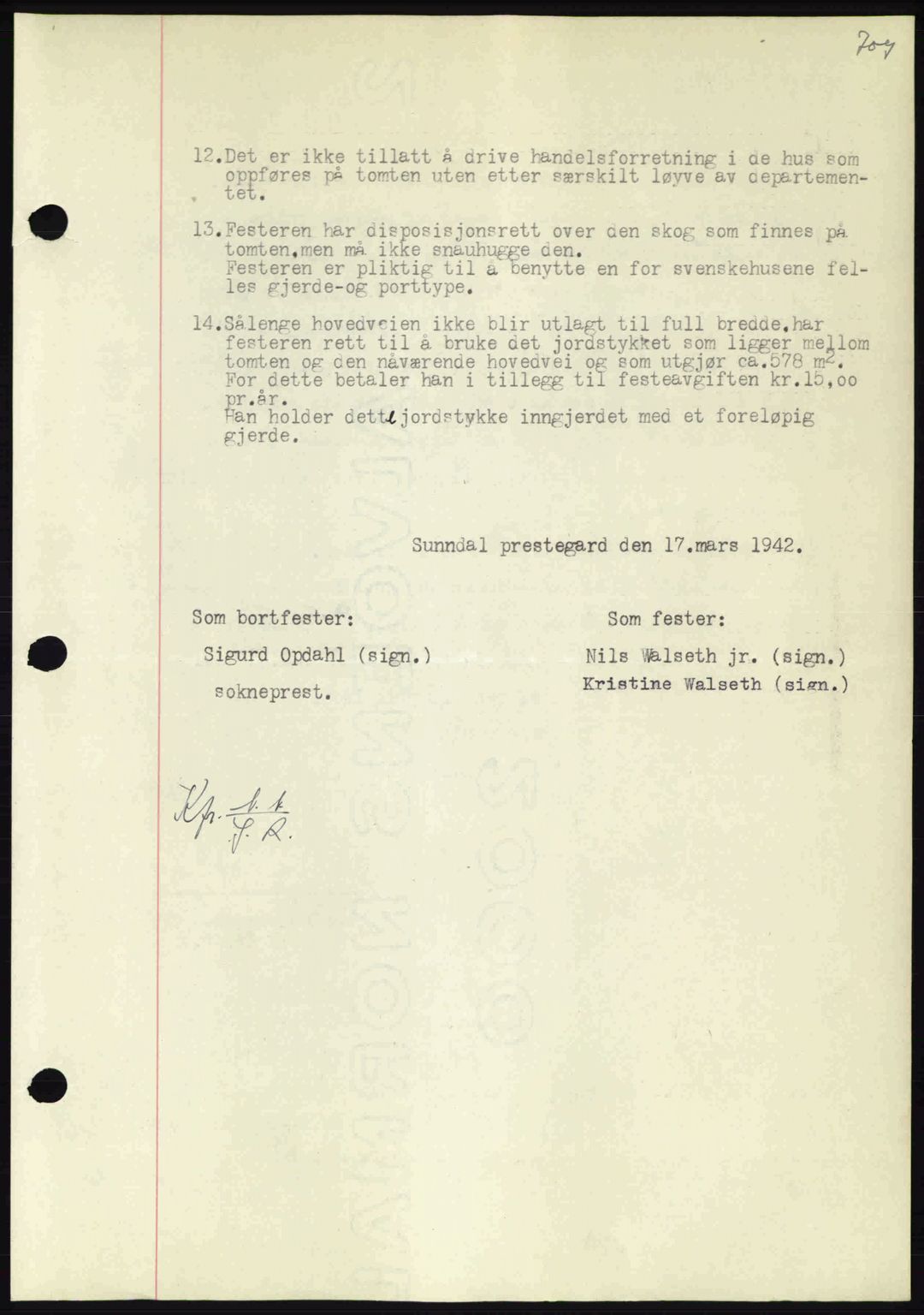 Nordmøre sorenskriveri, AV/SAT-A-4132/1/2/2Ca: Pantebok nr. A92, 1942-1942, Dagboknr: 1300/1942