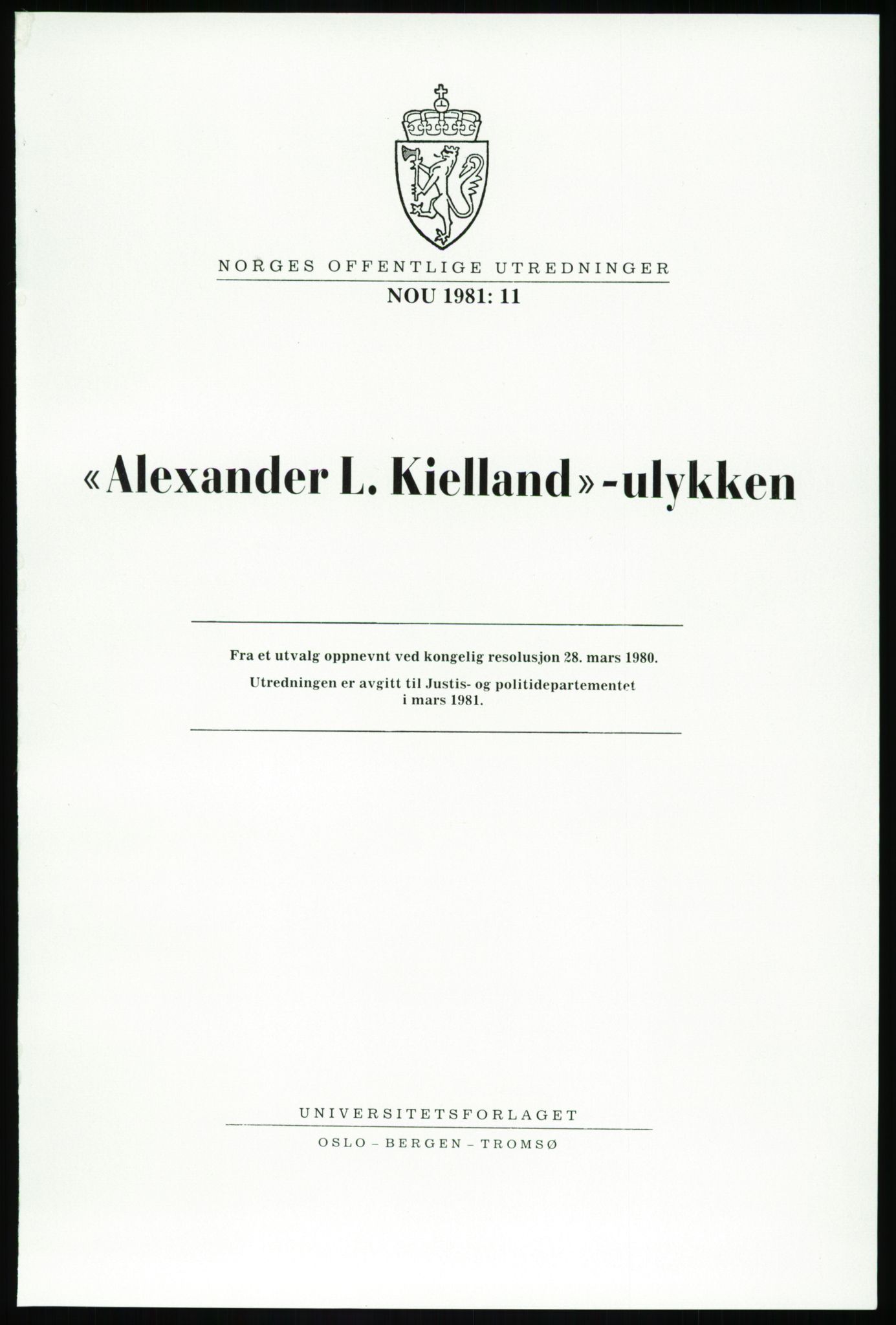 Justisdepartementet, Granskningskommisjonen ved Alexander Kielland-ulykken 27.3.1980, RA/S-1165/D/L0003: 0001 NOU 1981:11 Alexander Kielland ulykken/0002 Korrespondanse/0003: Alexander L. Kielland: Operating manual, 1980-1981, s. 3