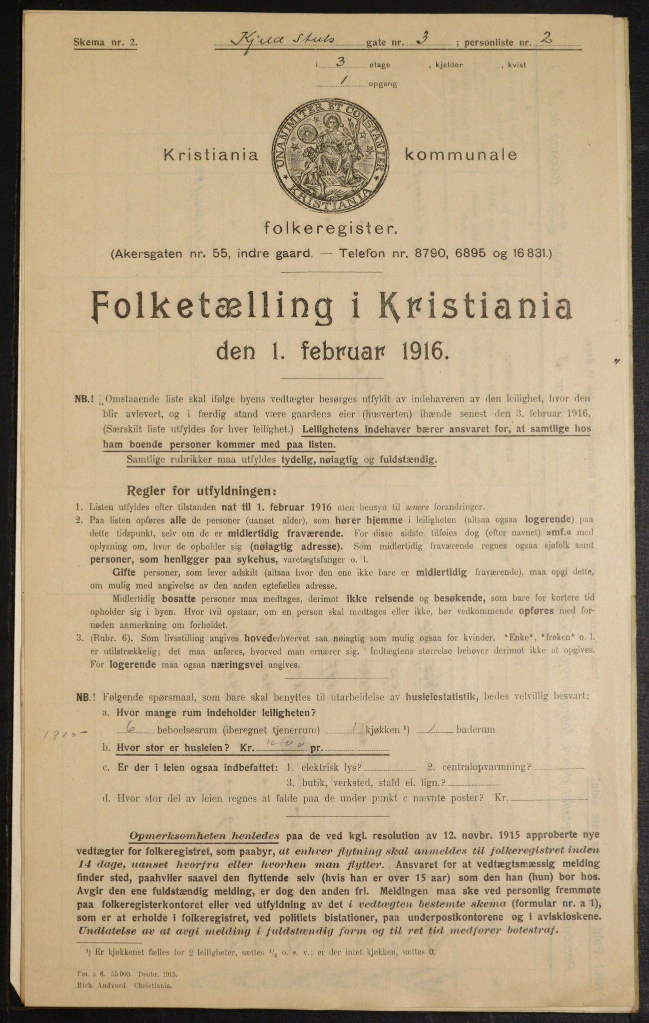 OBA, Kommunal folketelling 1.2.1916 for Kristiania, 1916, s. 52605