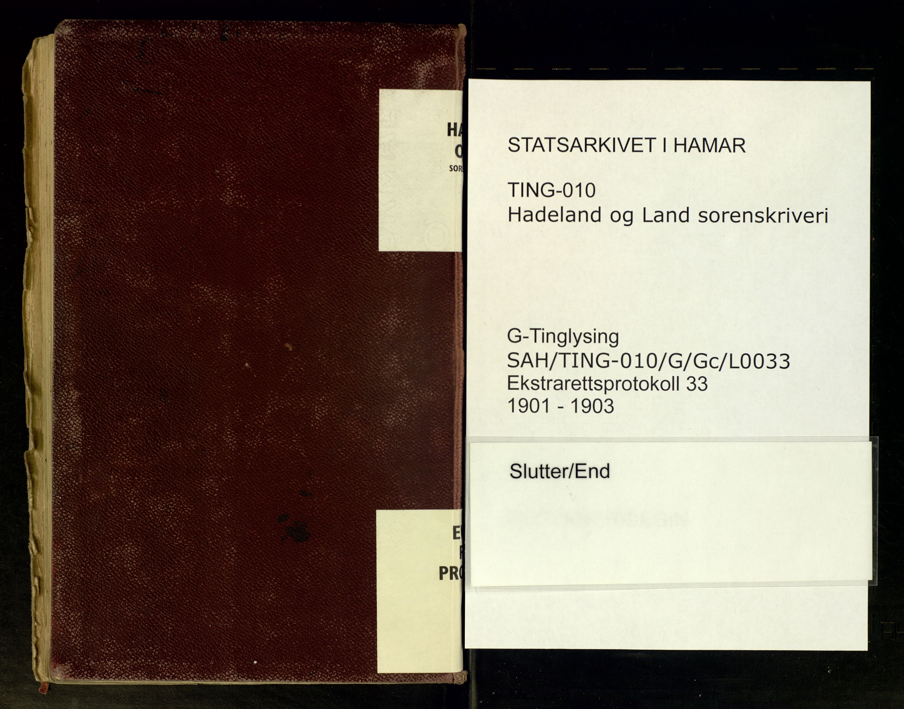 Hadeland og Land tingrett, AV/SAH-TING-010/G/Gc/L0033: Ekstrarettsprotokoll, 1901-1903