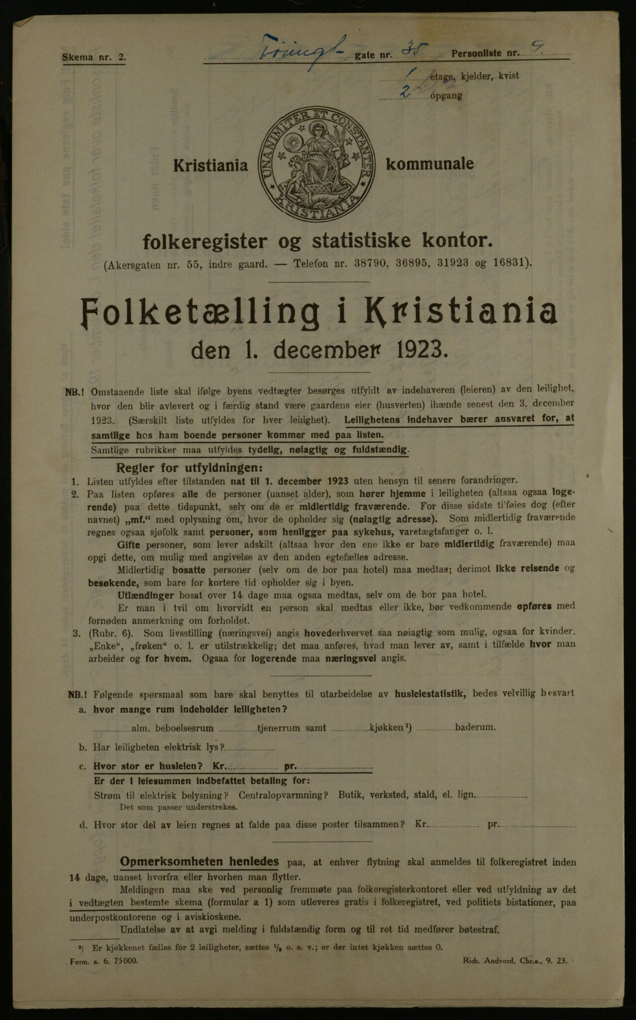 OBA, Kommunal folketelling 1.12.1923 for Kristiania, 1923, s. 130270