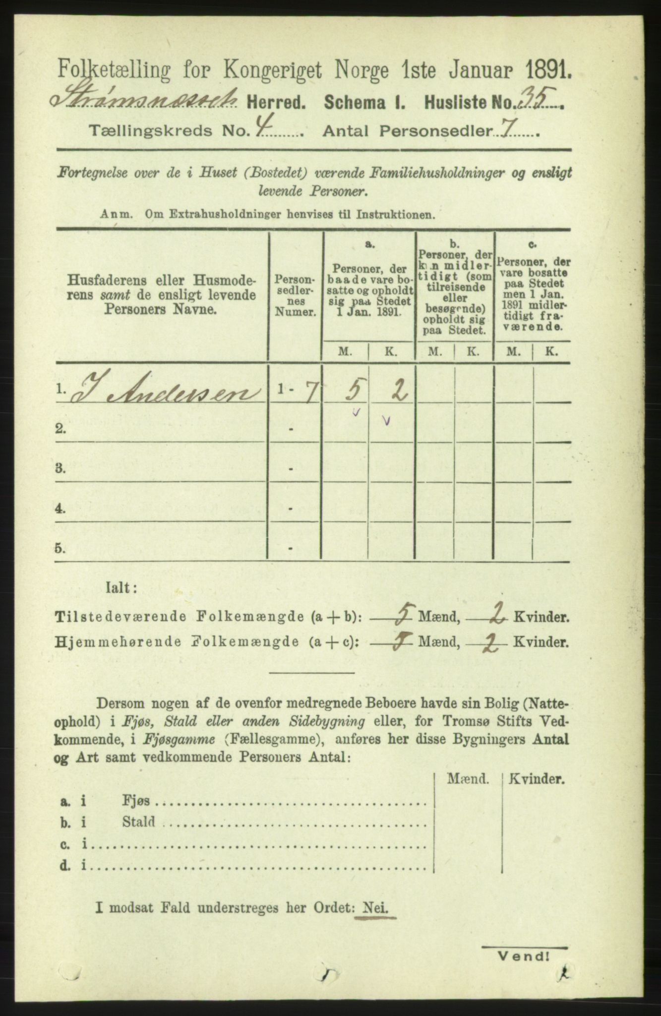 RA, Folketelling 1891 for 1559 Straumsnes herred, 1891, s. 747