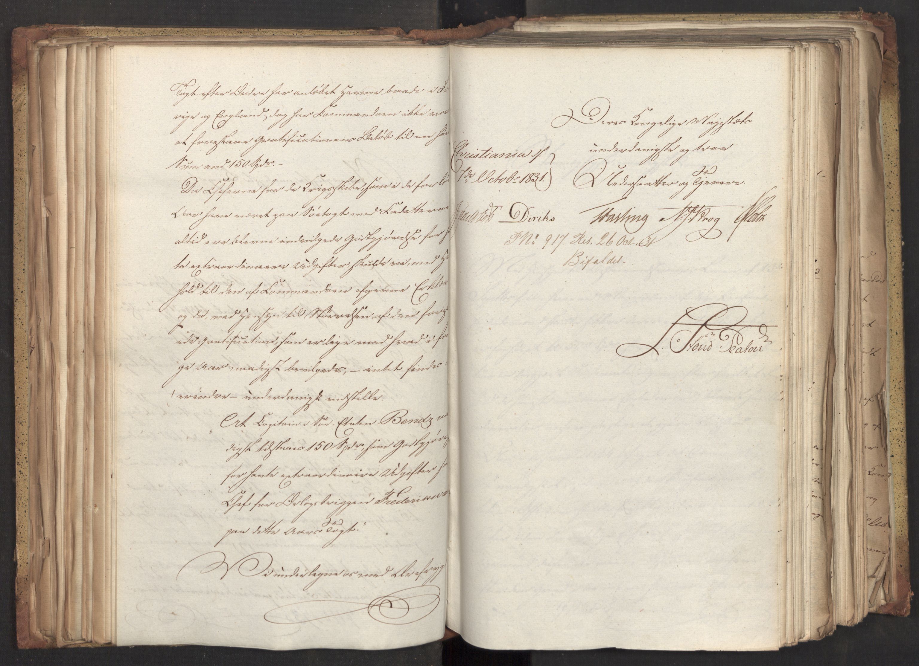 Statsrådsavdelingen i Stockholm, AV/RA-S-1003/D/Da/L0074: Regjeringsinnstillinger nr. 1700-1839, 1831, s. 118