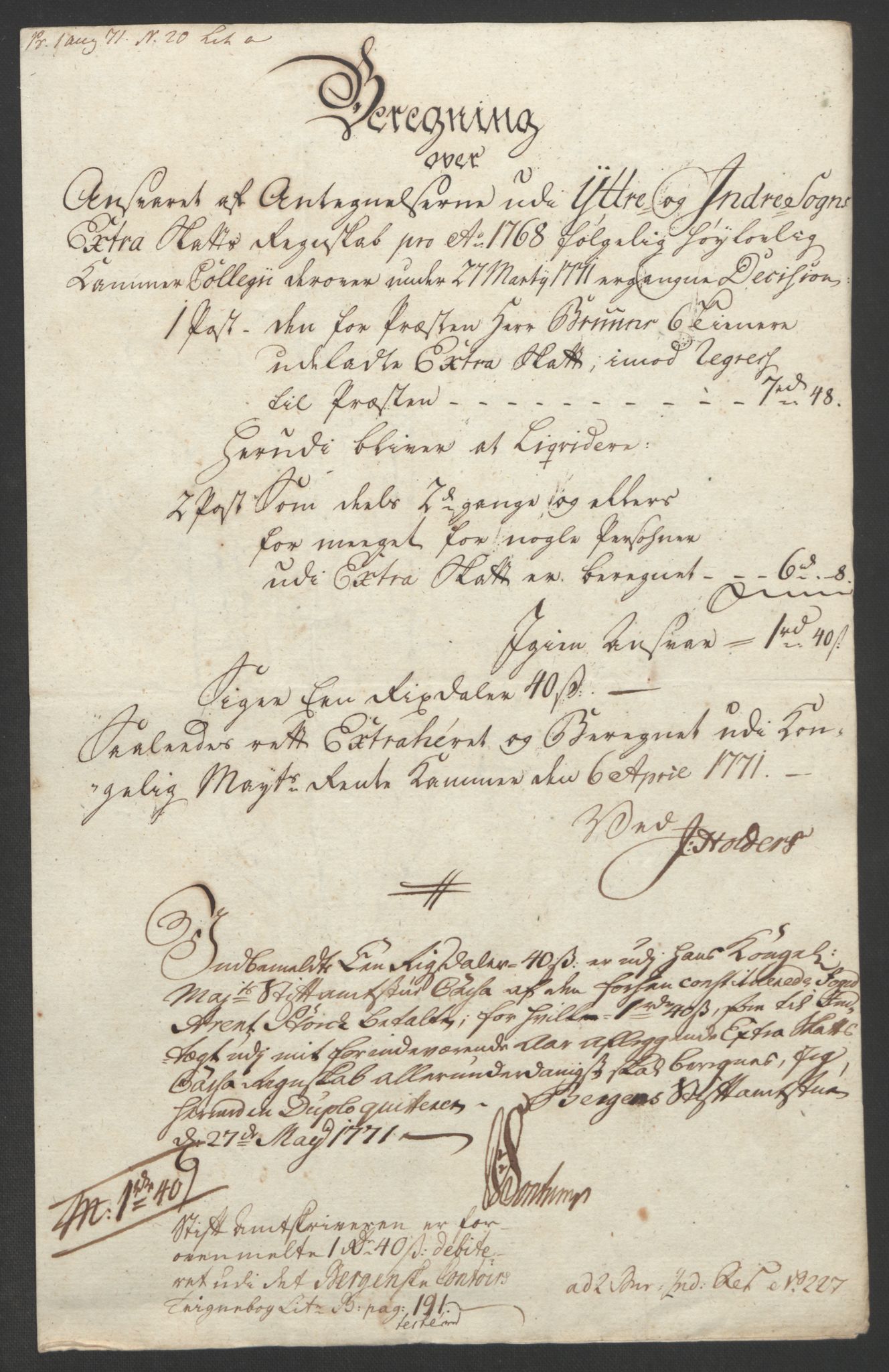 Rentekammeret inntil 1814, Realistisk ordnet avdeling, AV/RA-EA-4070/Ol/L0018: [Gg 10]: Ekstraskatten, 23.09.1762. Sogn, 1762-1772, s. 221