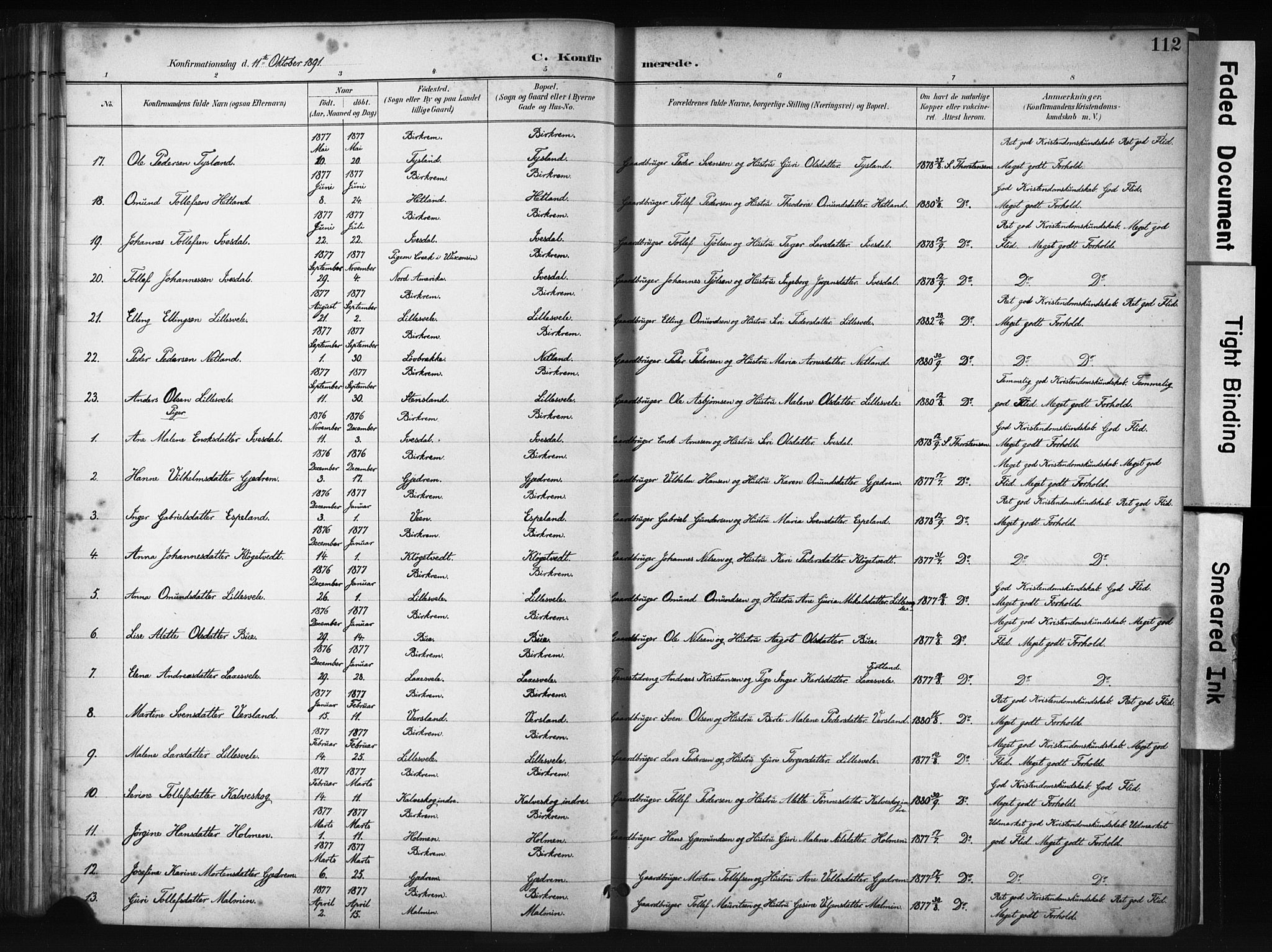 Helleland sokneprestkontor, AV/SAST-A-101810: Ministerialbok nr. A 9, 1887-1908, s. 112