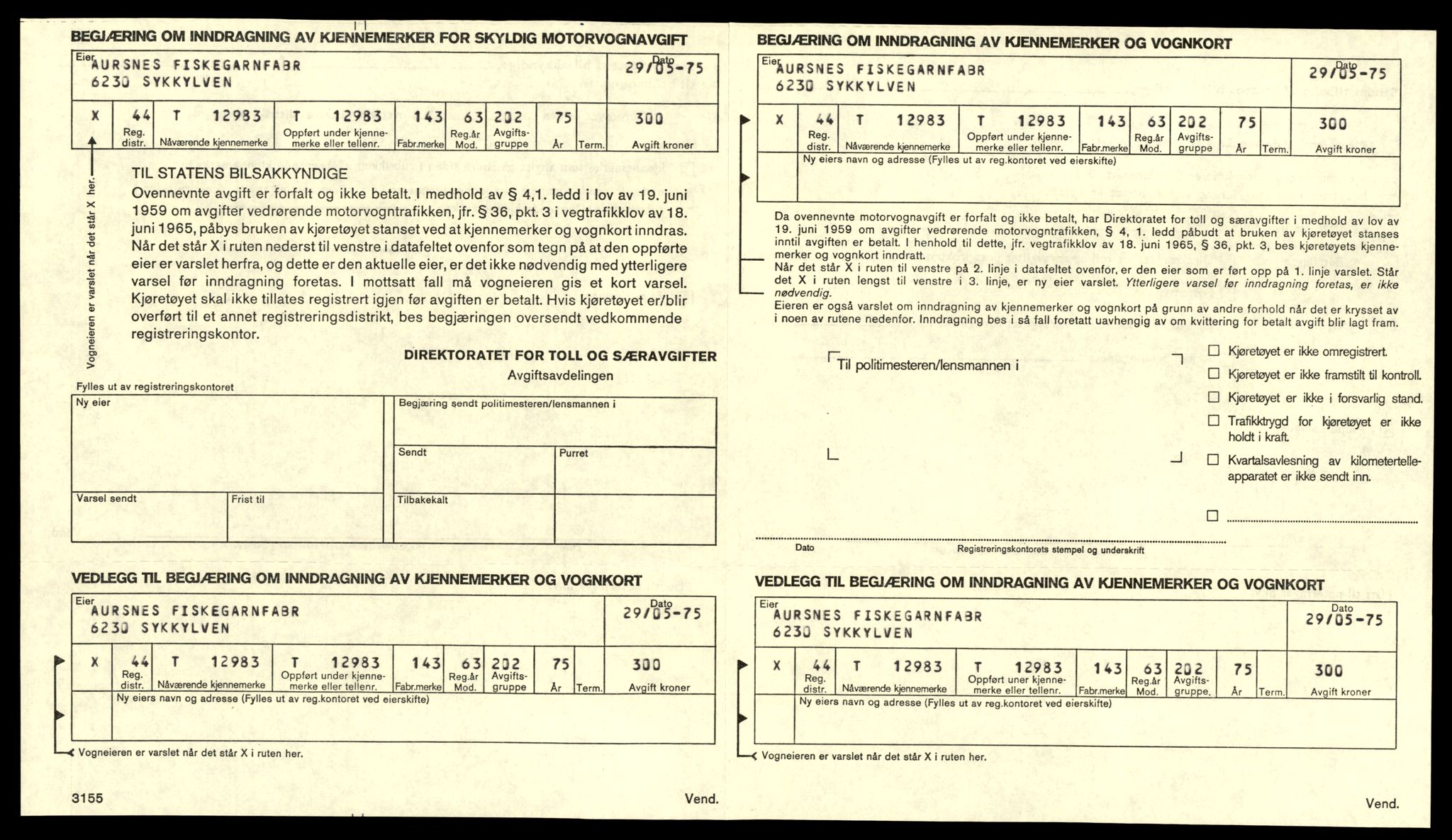 Møre og Romsdal vegkontor - Ålesund trafikkstasjon, AV/SAT-A-4099/F/Fe/L0036: Registreringskort for kjøretøy T 12831 - T 13030, 1927-1998, s. 2277