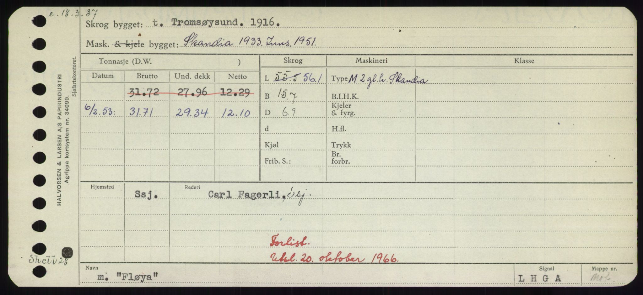 Sjøfartsdirektoratet med forløpere, Skipsmålingen, RA/S-1627/H/Hd/L0011: Fartøy, Fla-Får, s. 91