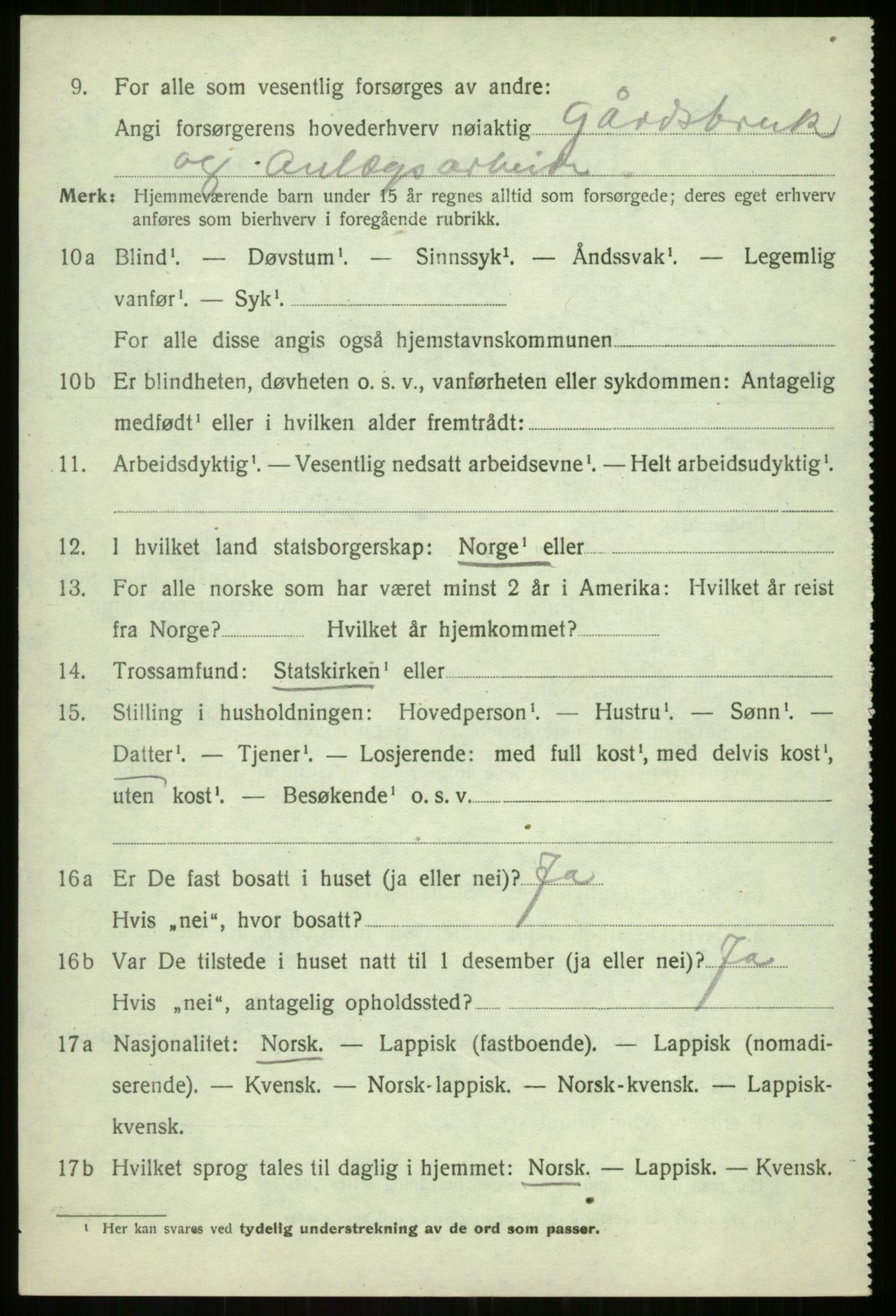 SATØ, Folketelling 1920 for 1933 Balsfjord herred, 1920, s. 3247