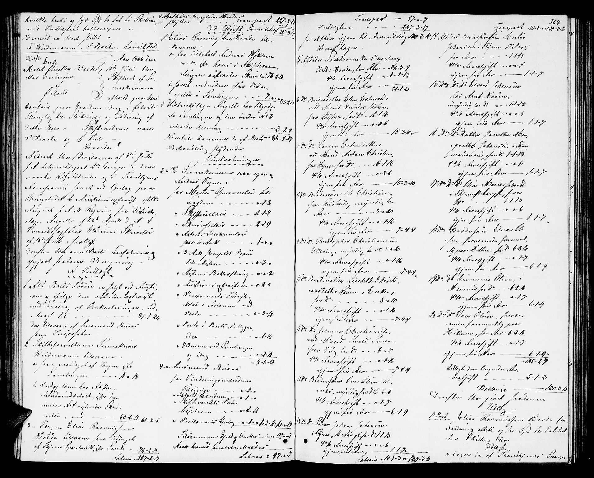 Fosen sorenskriveri, AV/SAT-A-1107/1/3/3A/L0024: Skifteutlodningsprotokoll nr. 3, 1861-1867, s. 364