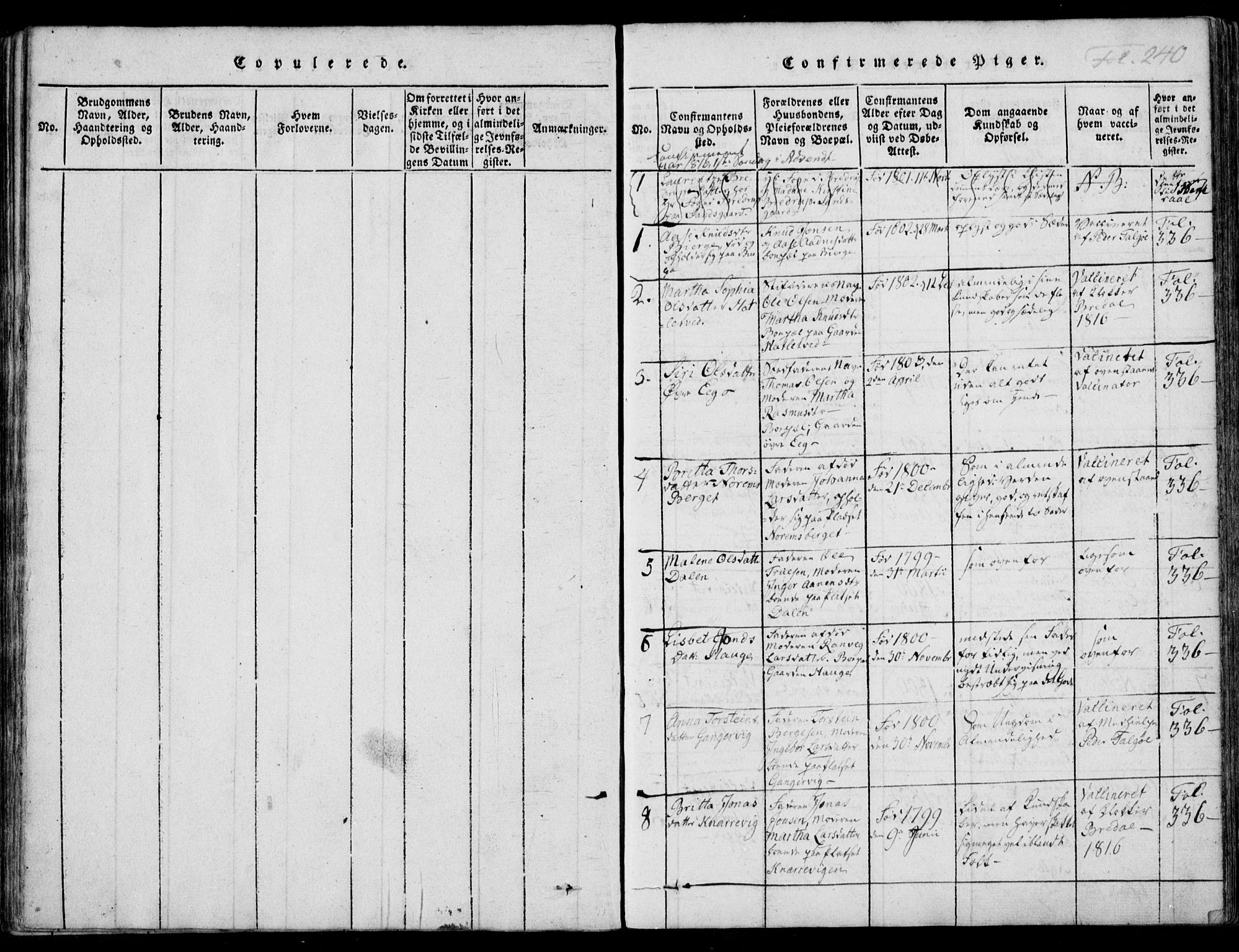 Nedstrand sokneprestkontor, AV/SAST-A-101841/01/IV: Ministerialbok nr. A 7, 1816-1870, s. 240