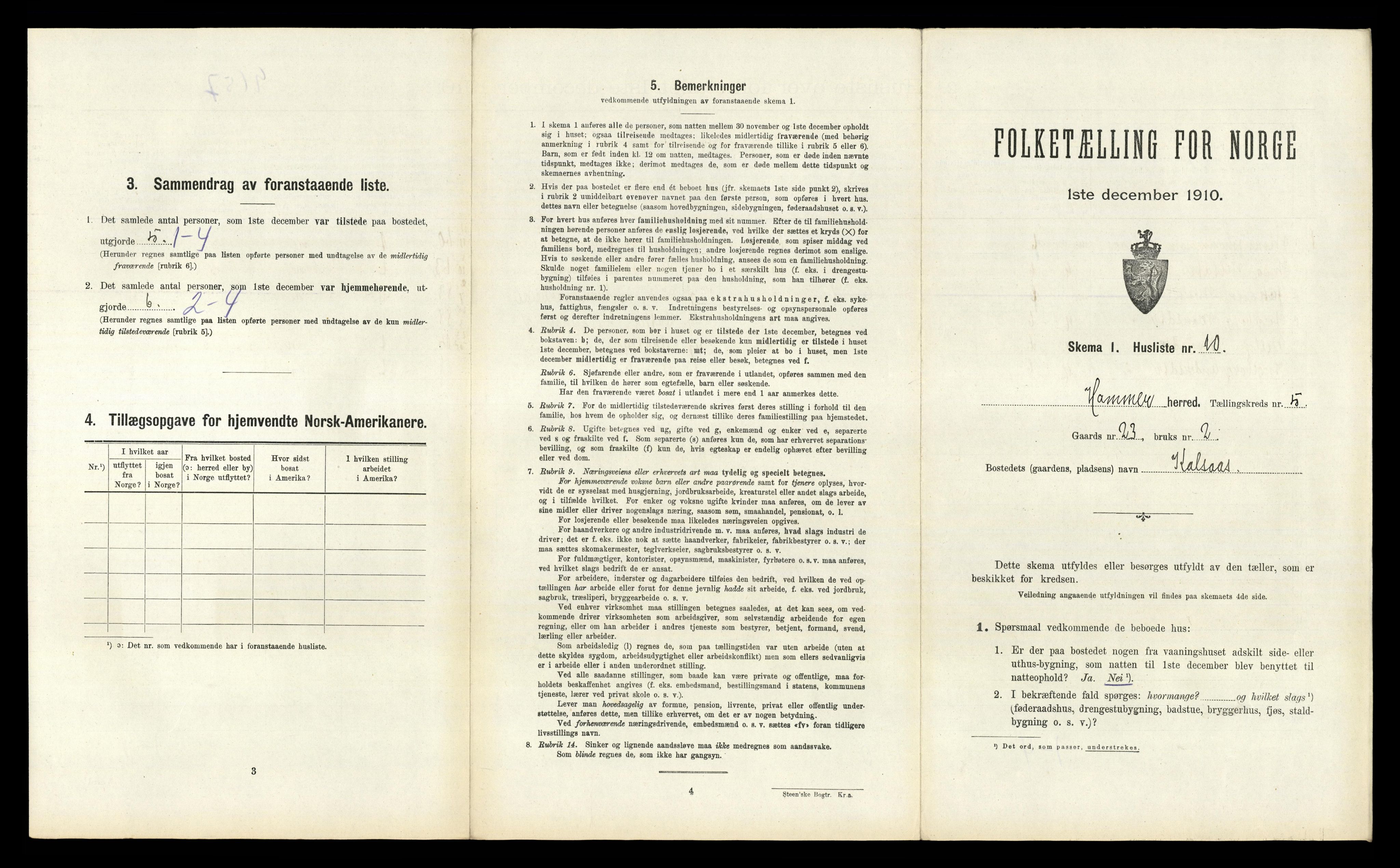 RA, Folketelling 1910 for 1254 Hamre herred, 1910, s. 320
