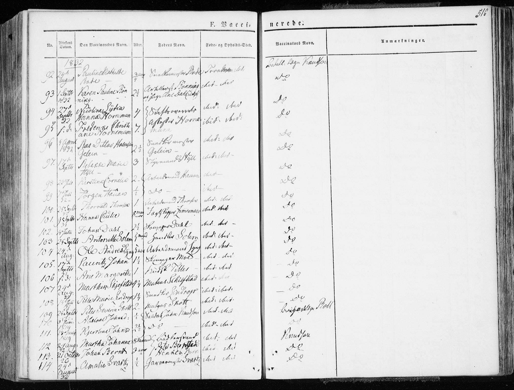Ministerialprotokoller, klokkerbøker og fødselsregistre - Sør-Trøndelag, SAT/A-1456/601/L0047: Ministerialbok nr. 601A15, 1831-1839, s. 516