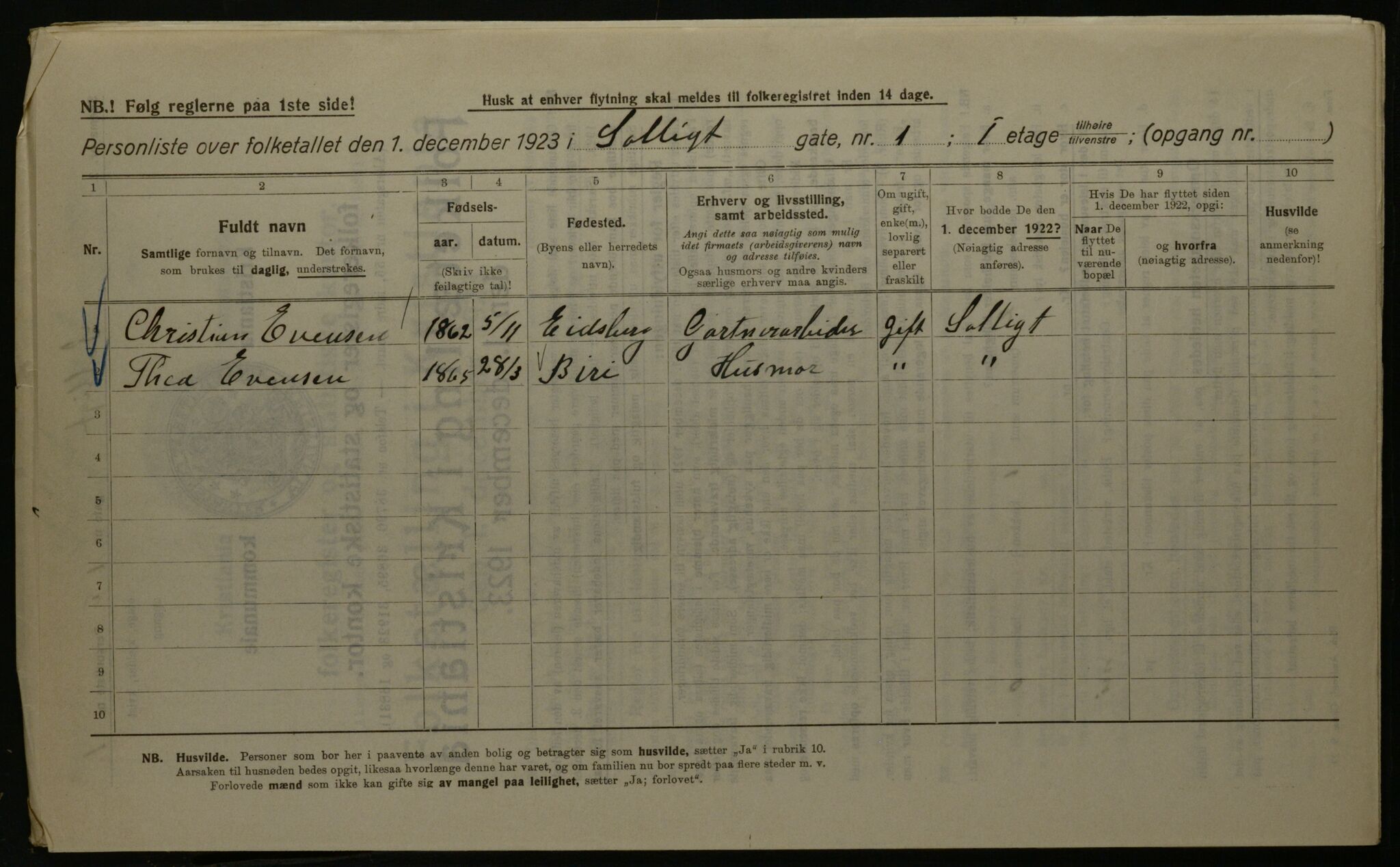 OBA, Kommunal folketelling 1.12.1923 for Kristiania, 1923, s. 109771