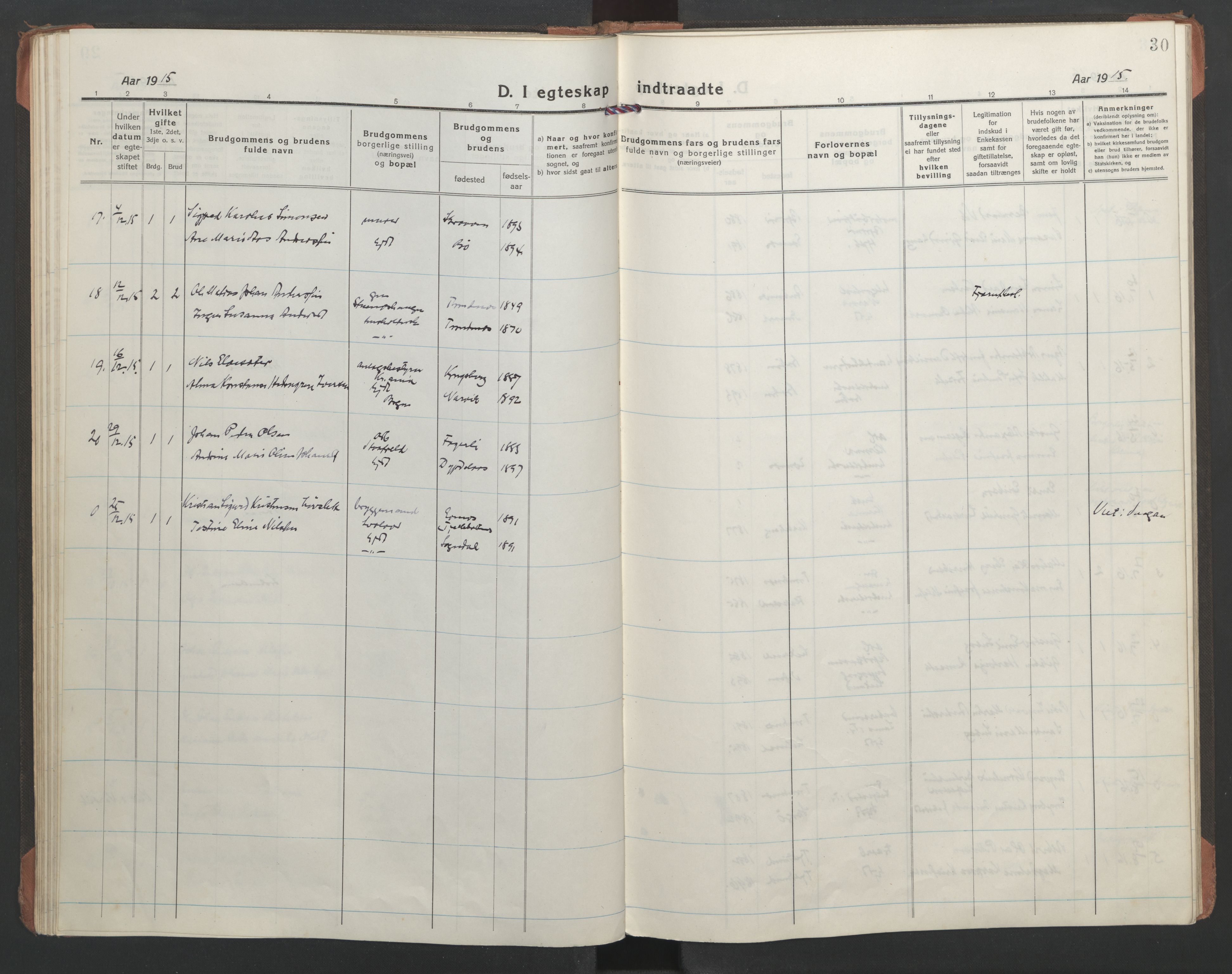 Ministerialprotokoller, klokkerbøker og fødselsregistre - Nordland, SAT/A-1459/863/L0902: Ministerialbok nr. 863A14, 1906-1937, s. 30
