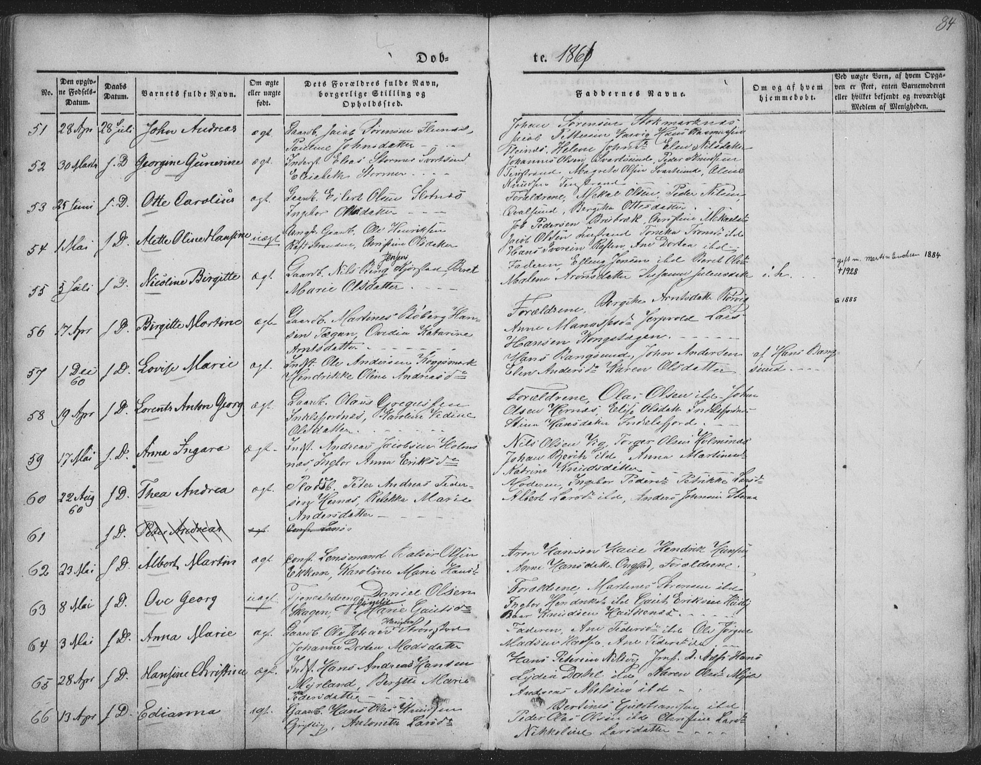 Ministerialprotokoller, klokkerbøker og fødselsregistre - Nordland, AV/SAT-A-1459/888/L1241: Ministerialbok nr. 888A07, 1849-1869, s. 84