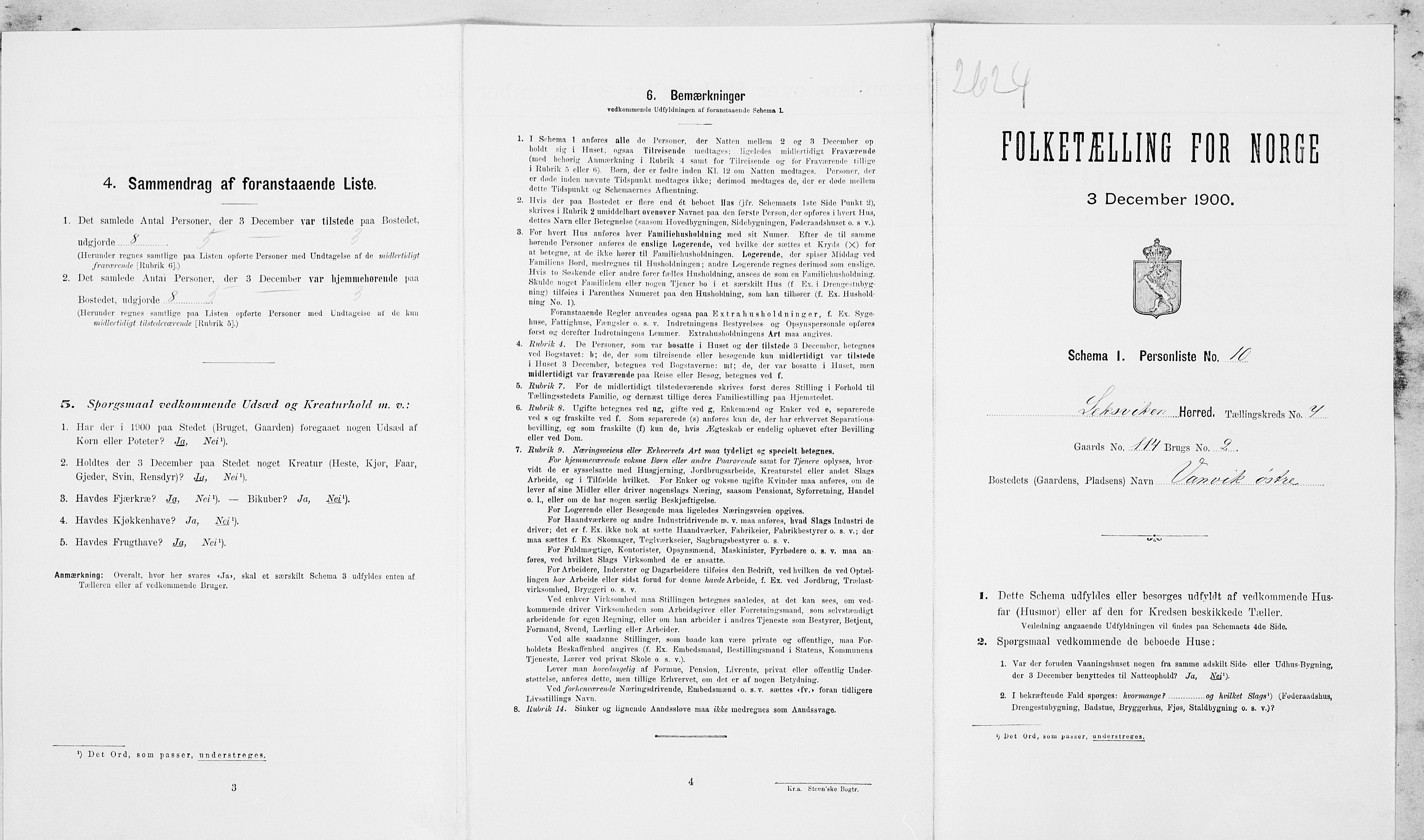SAT, Folketelling 1900 for 1718 Leksvik herred, 1900, s. 849