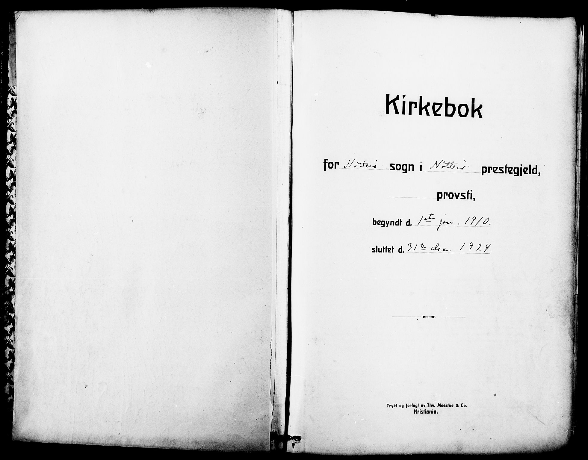 Nøtterøy kirkebøker, SAKO/A-354/G/Ga/L0005: Klokkerbok nr. I 5, 1910-1924
