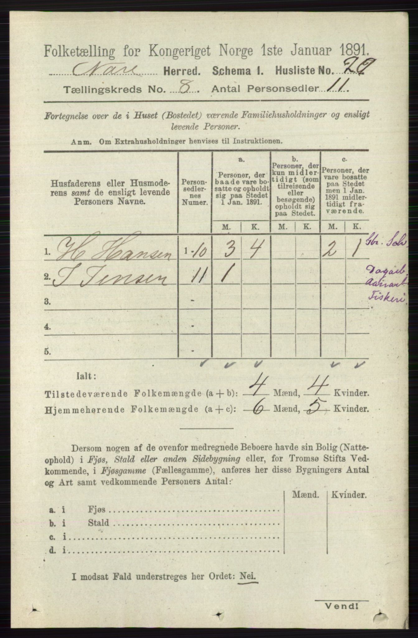RA, Folketelling 1891 for 0633 Nore herred, 1891, s. 2810